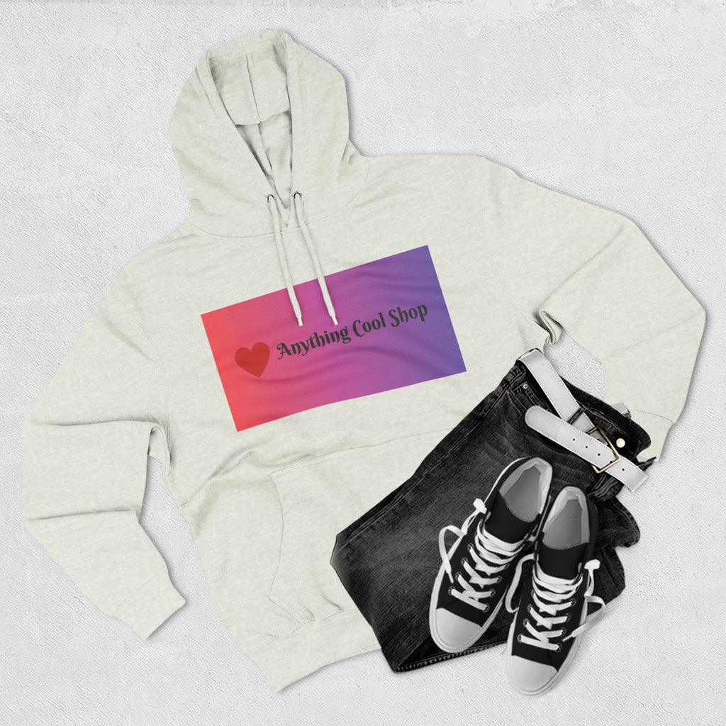 Gradient Heart Logo Hoodie — "Anything Cool Shop" Fleece Pullover