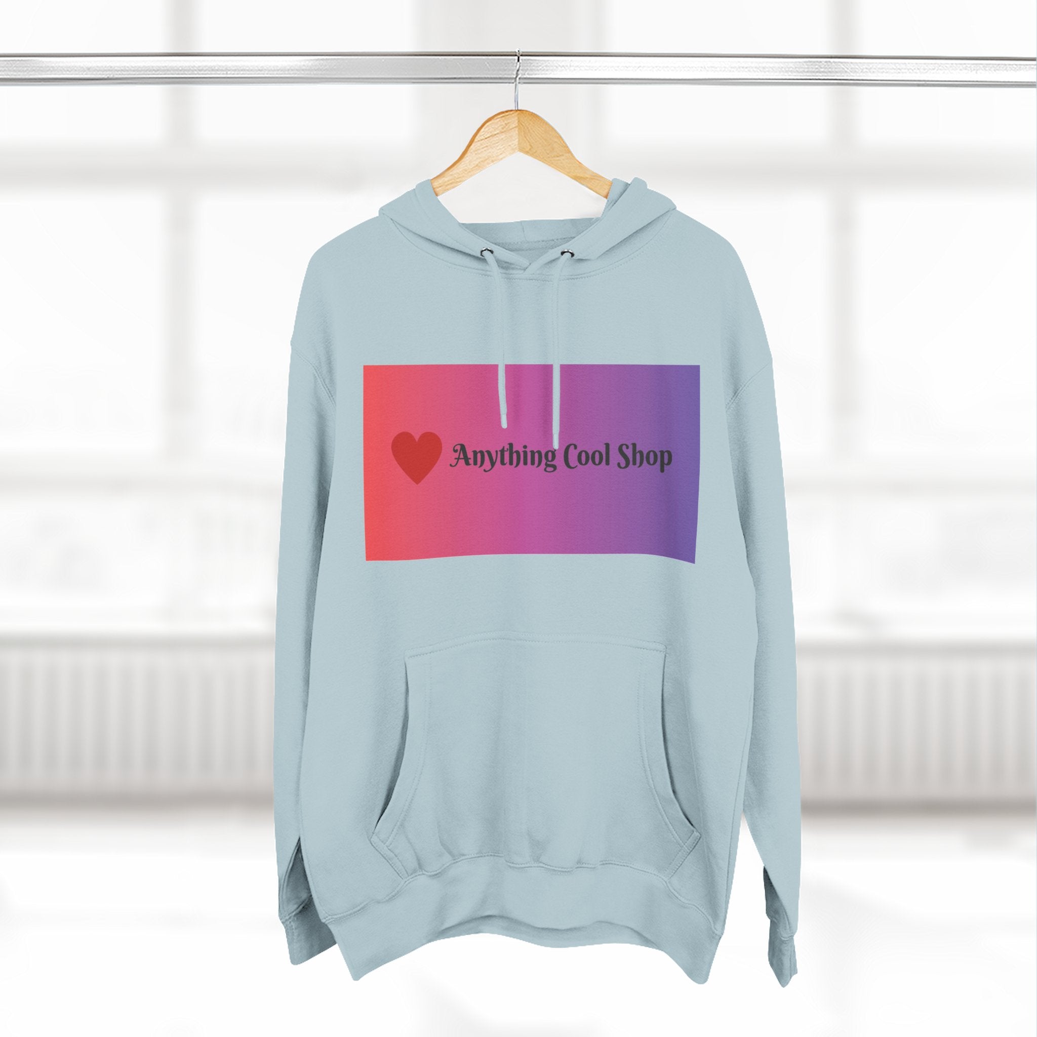 Gradient Heart Logo Hoodie — "Anything Cool Shop" Fleece Pullover