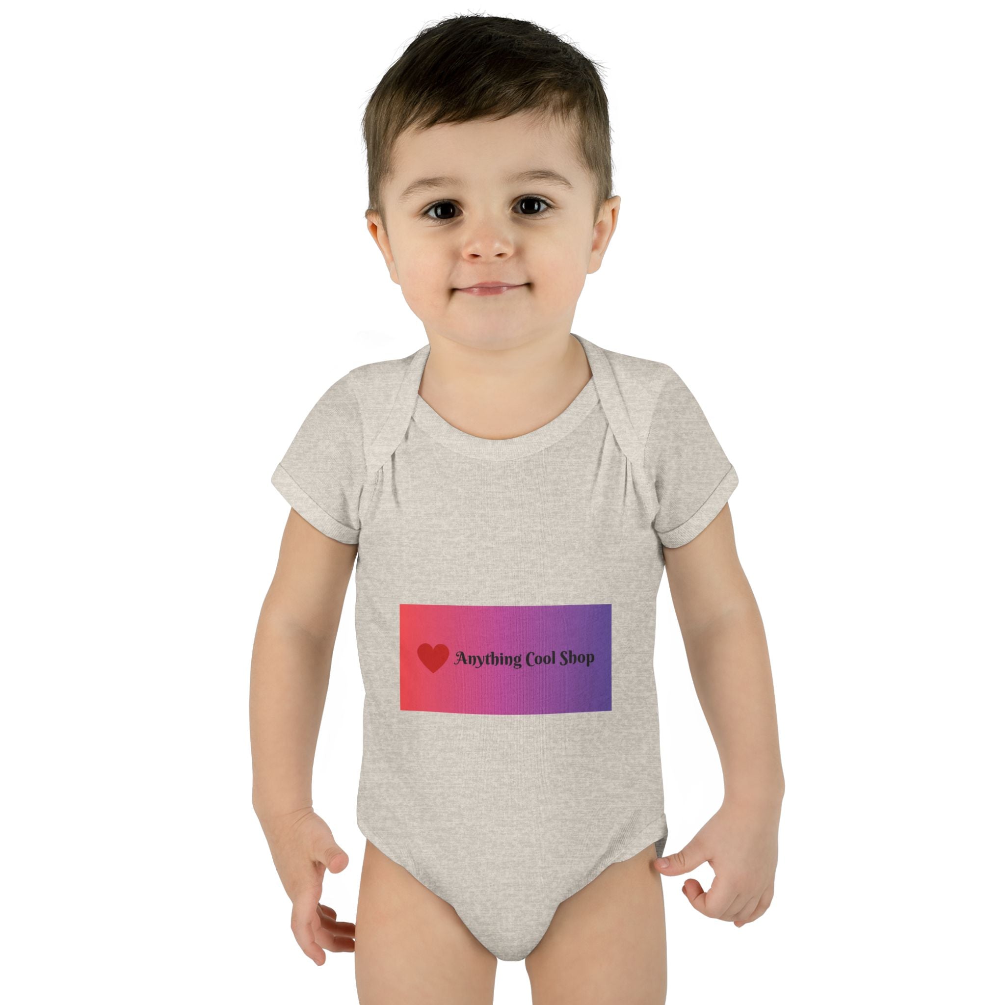 Infant Bodysuit - Gradient Heart Logo "Anything Cool Shop" Baby Onesie