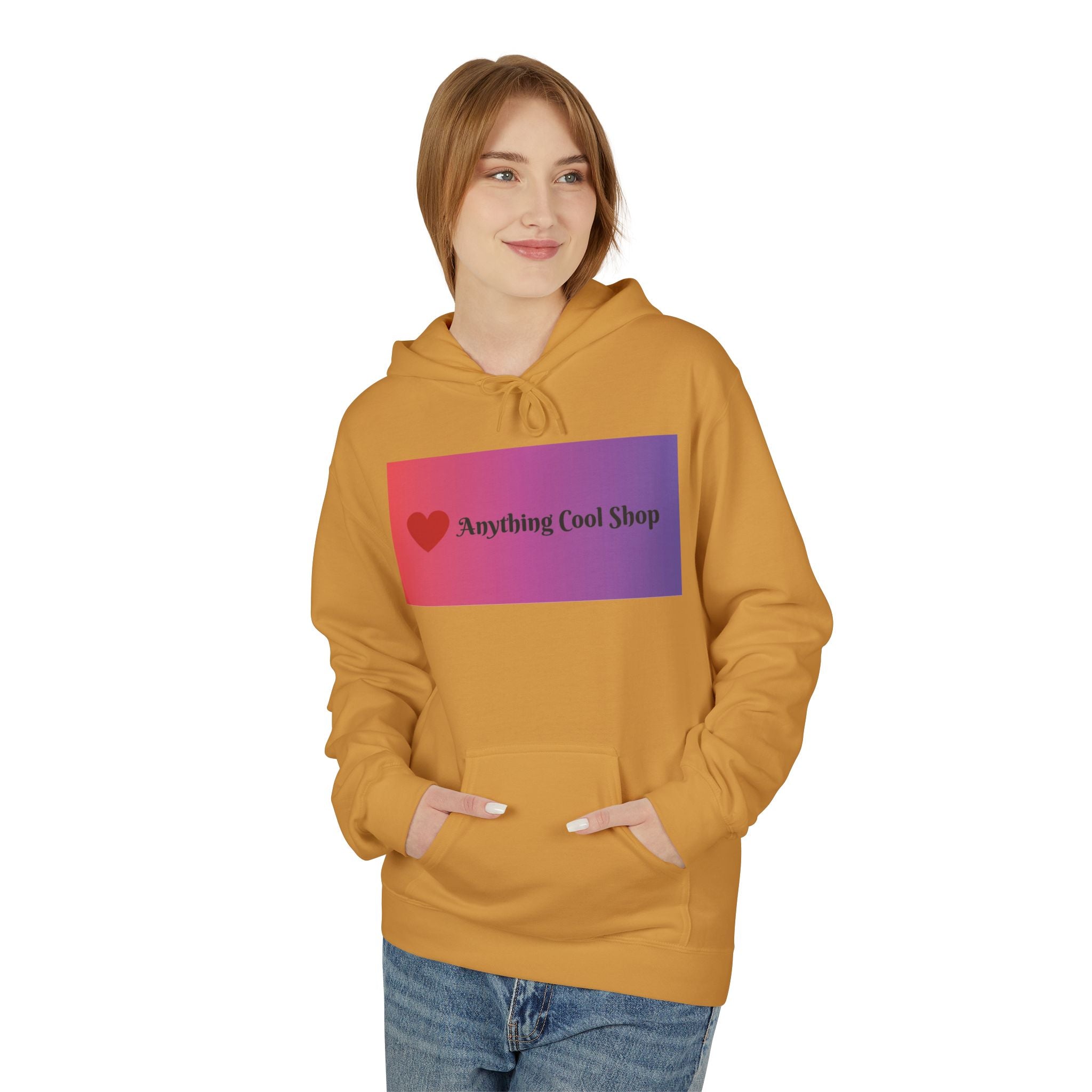 Cool Shop Logo Hoodie — Gradient Heart Graphic Pullover