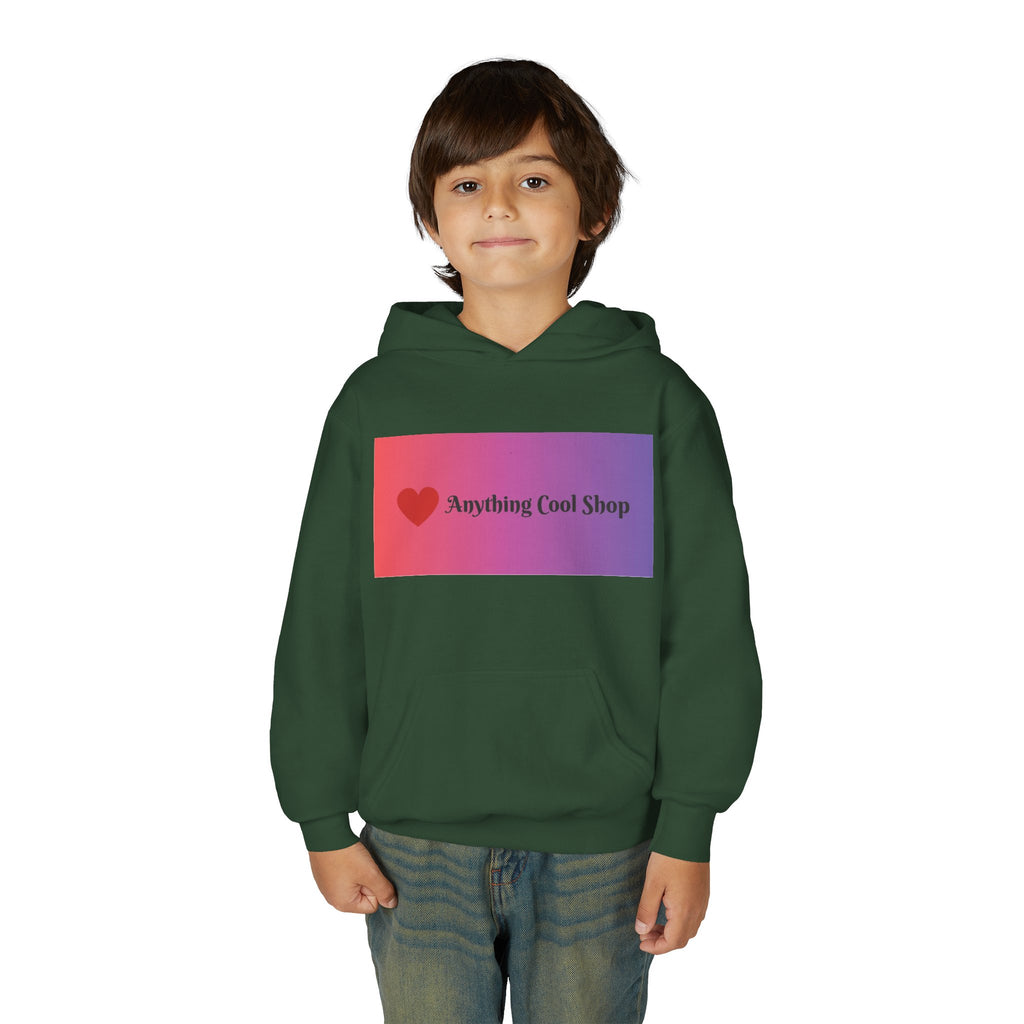 Youth Hoodie — Gradient Heart "Anything Cool Shop" Logo