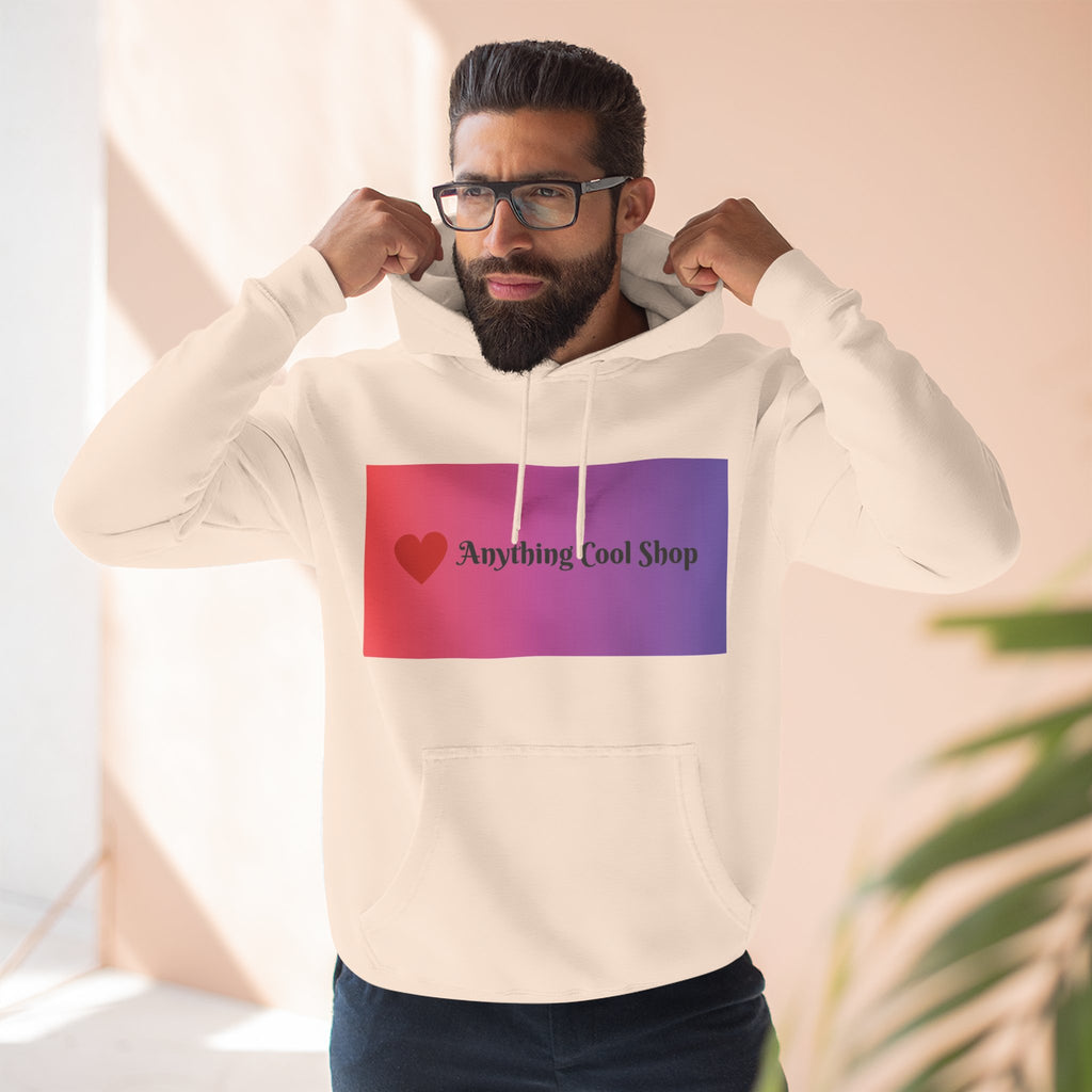 Gradient Heart Logo Hoodie — "Anything Cool Shop" Fleece Pullover