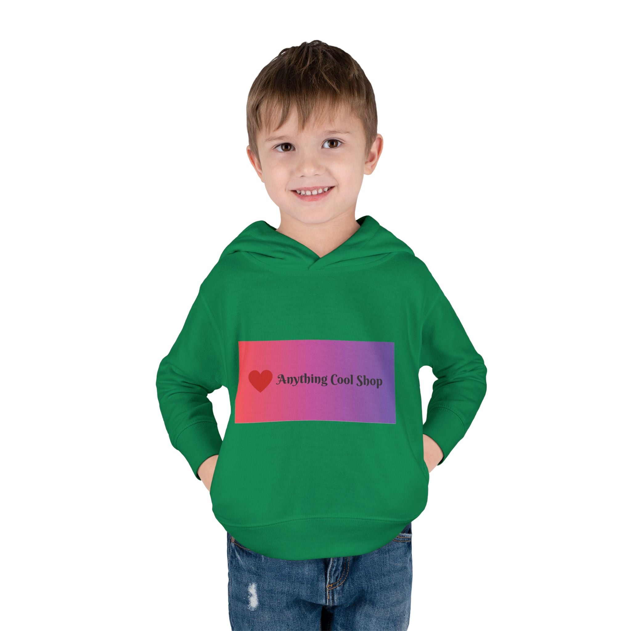 Toddler Hoodie with Gradient Heart Logo — "Anything Cool Shop" Fleece Pullover