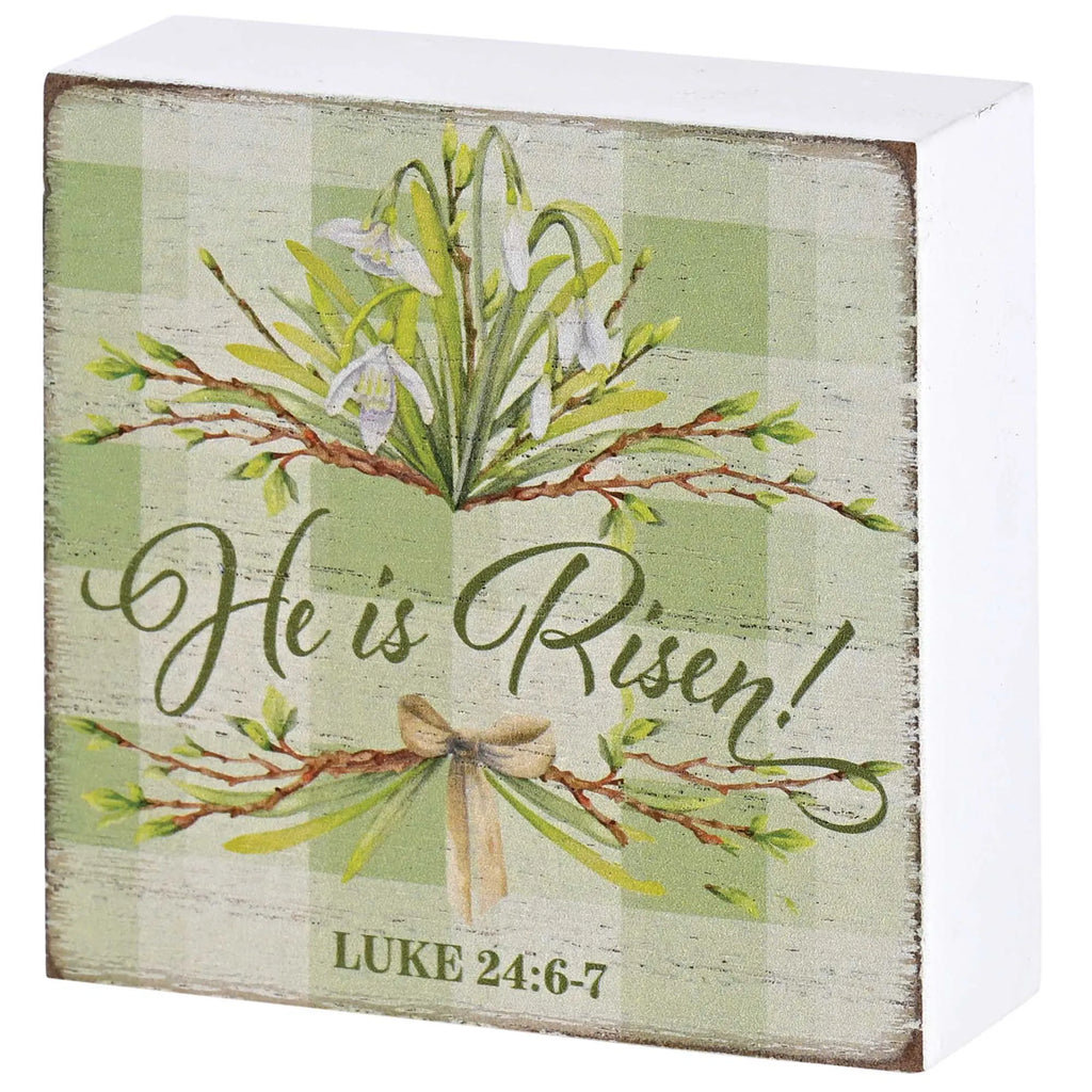 Tabletop Plaque He Is Risen Luke