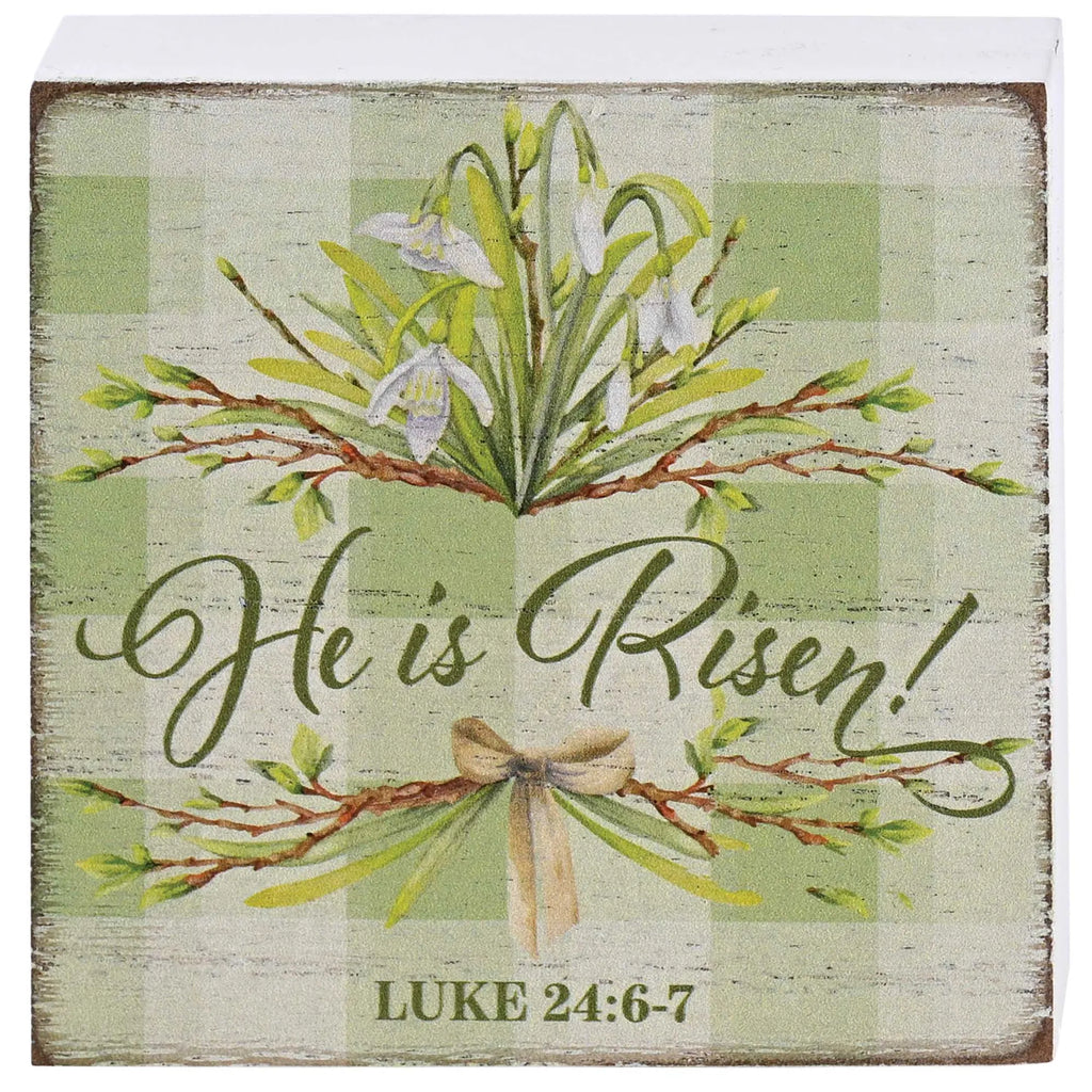 Tabletop Plaque He Is Risen Luke