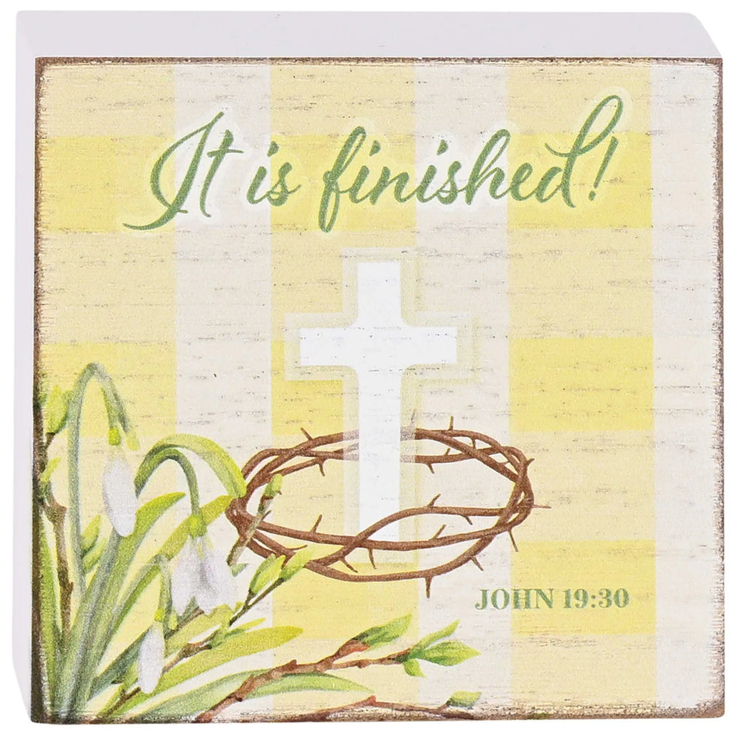 Tabletop Plaque Floral It Is Finished