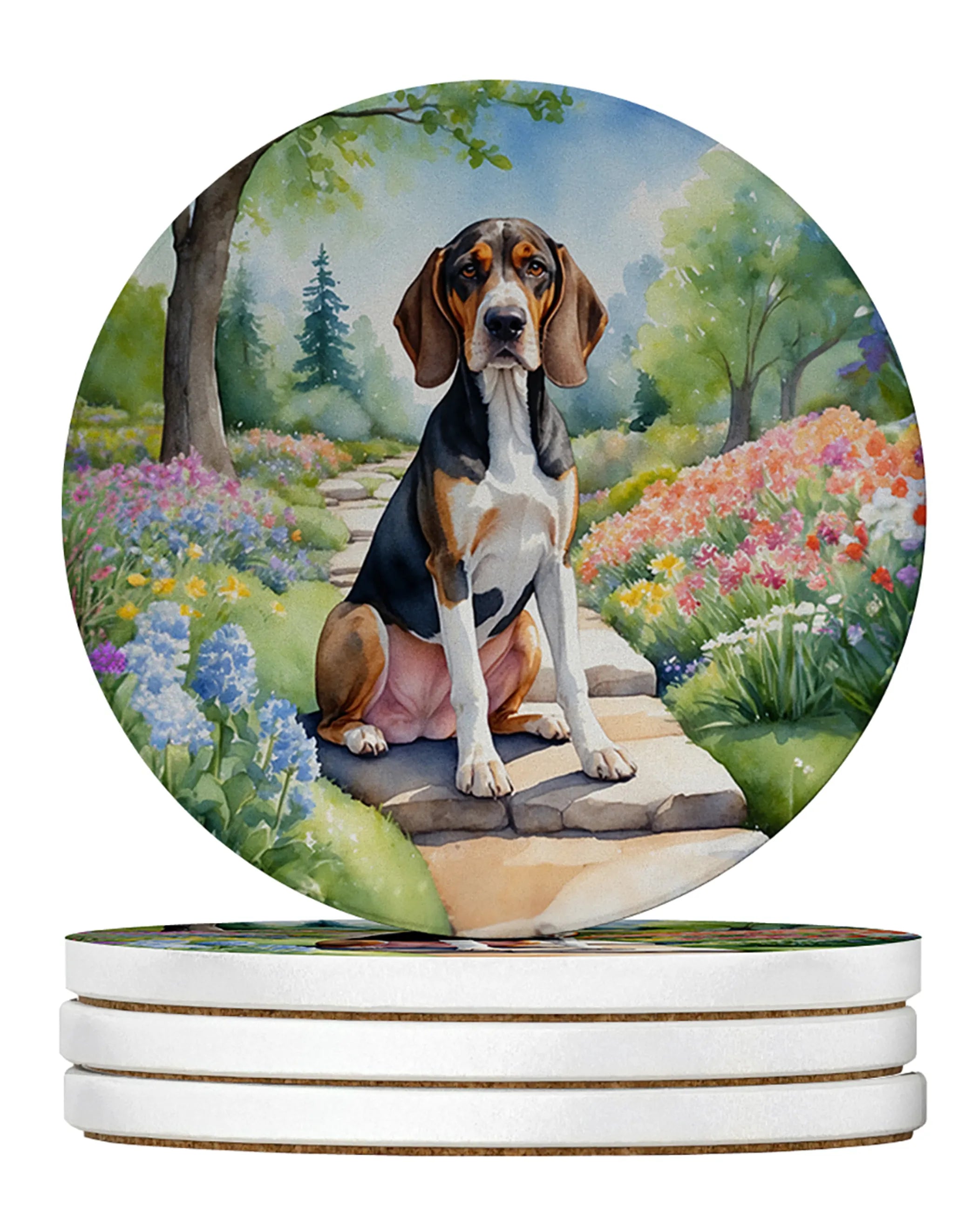 Spring Path Large Sandstone Coasters - Pack of 4 High-Quality Coasters