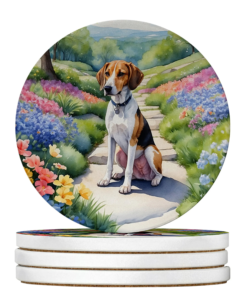Spring Path Large Sandstone Coasters - Pack of 4 High-Quality Coasters