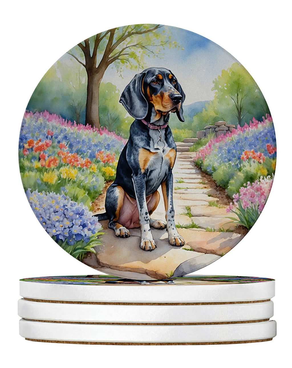 Spring Path Large Sandstone Coasters - Pack of 4 High-Quality Coasters