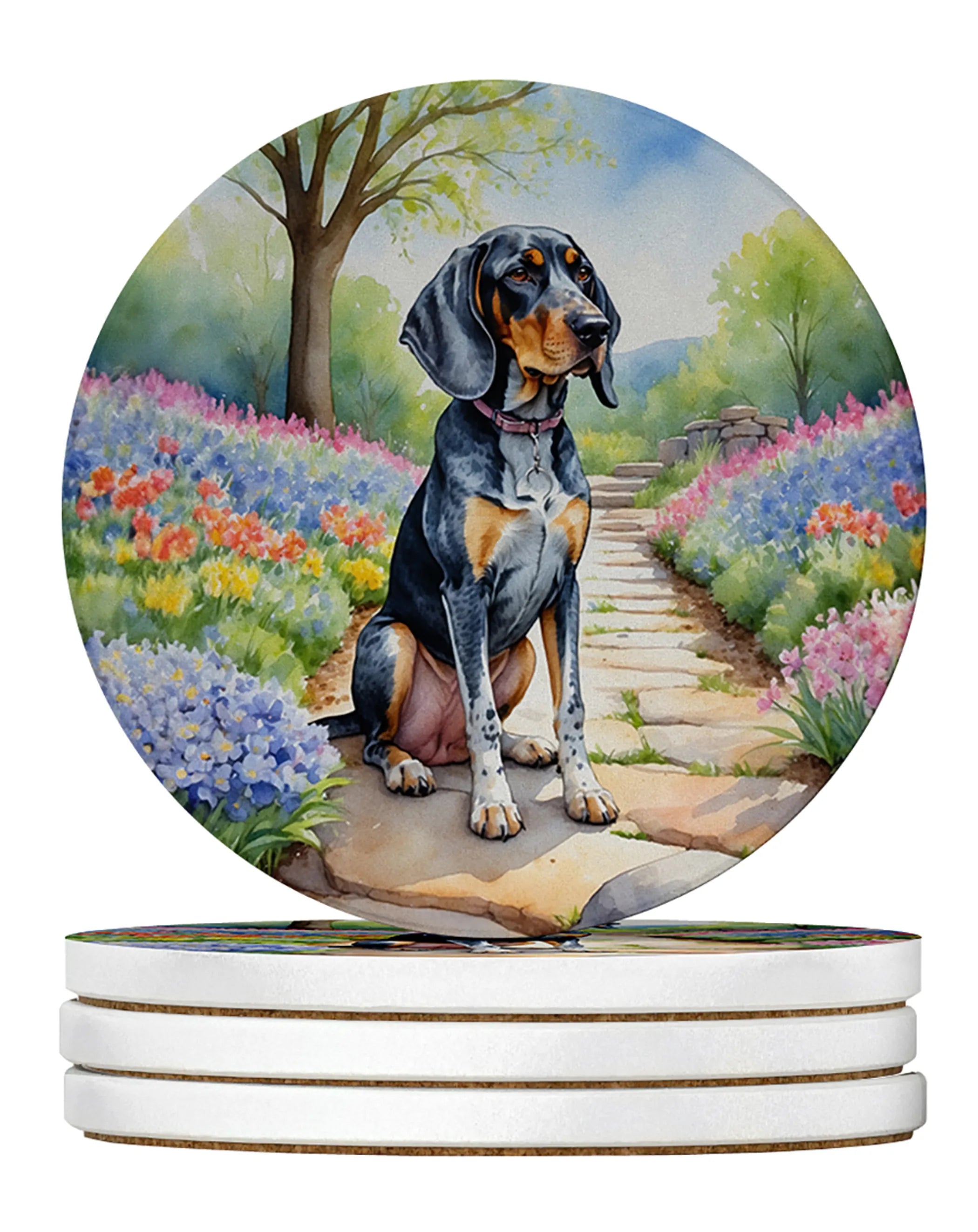 Spring Path Large Sandstone Coasters - Pack of 4 High-Quality Coasters