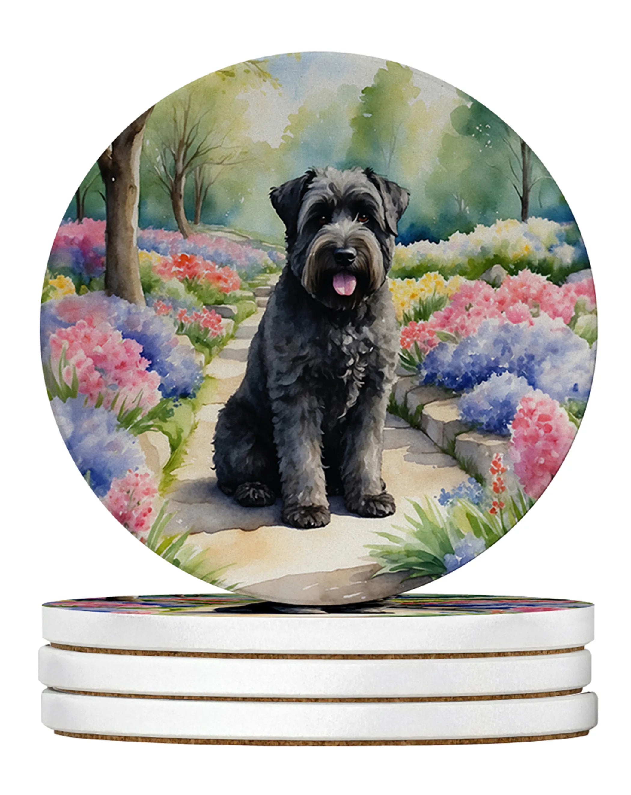Spring Path Large Sandstone Coasters - Pack of 4 High-Quality Coasters