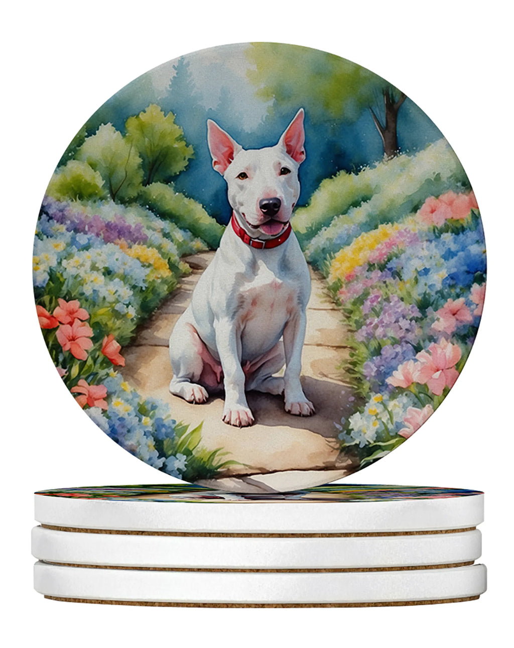 Spring Path Large Sandstone Coasters - Pack of 4 High-Quality Coasters