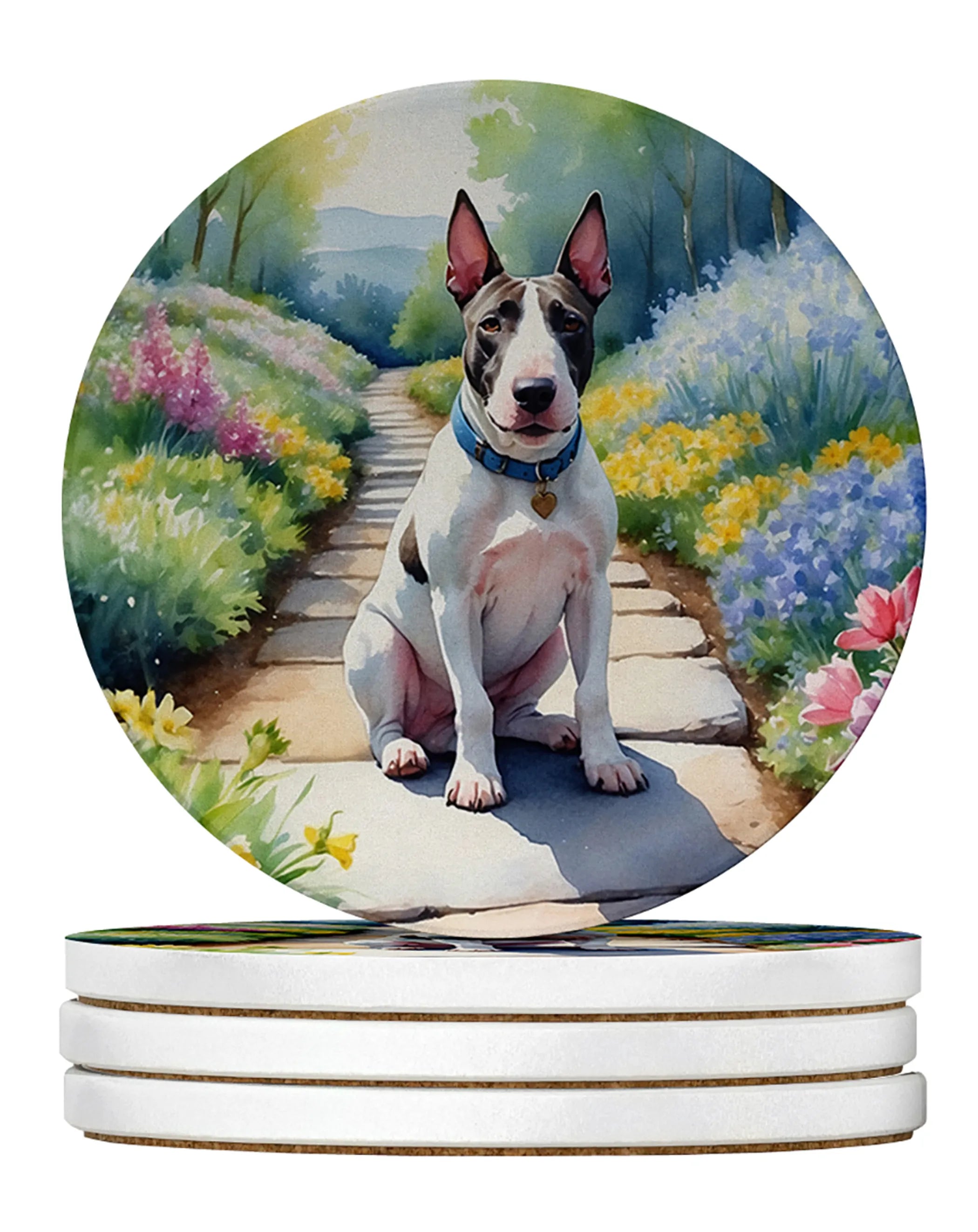 Spring Path Large Sandstone Coasters - Pack of 4 High-Quality Coasters