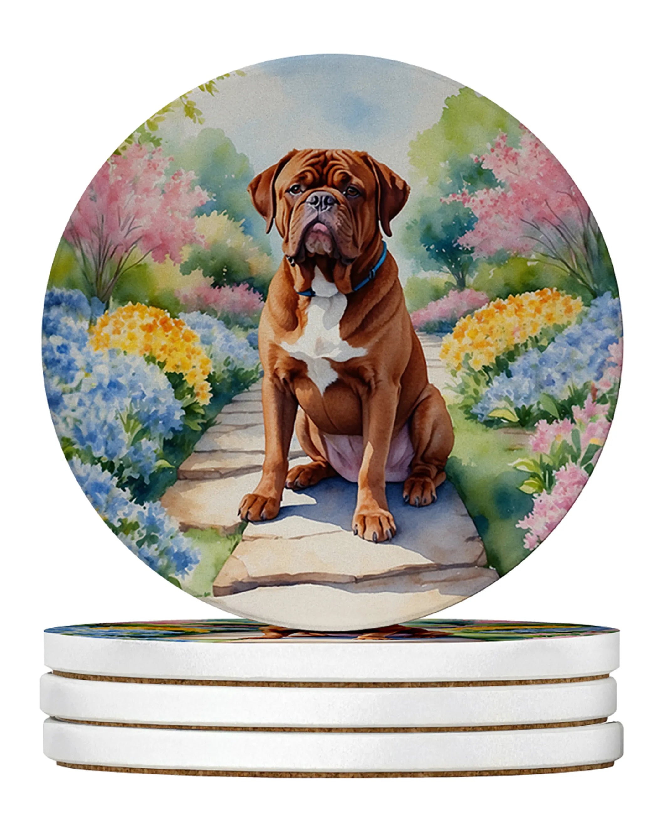 Spring Path Large Sandstone Coasters - Pack of 4 High-Quality Coasters