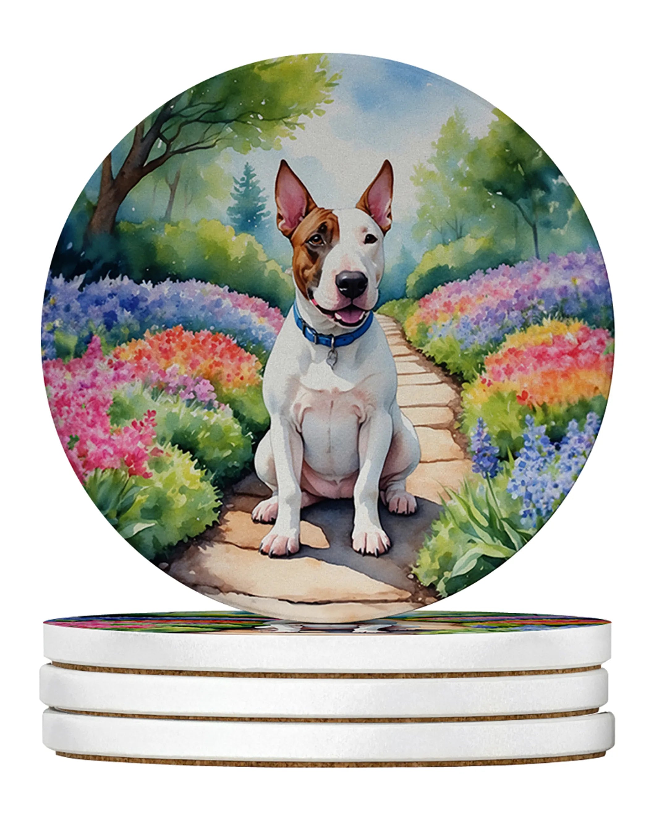 Spring Path Large Sandstone Coasters - Pack of 4 High-Quality Coasters