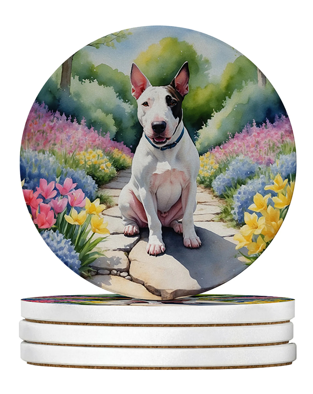 Spring Path Large Sandstone Coasters - Pack of 4 High-Quality Coasters
