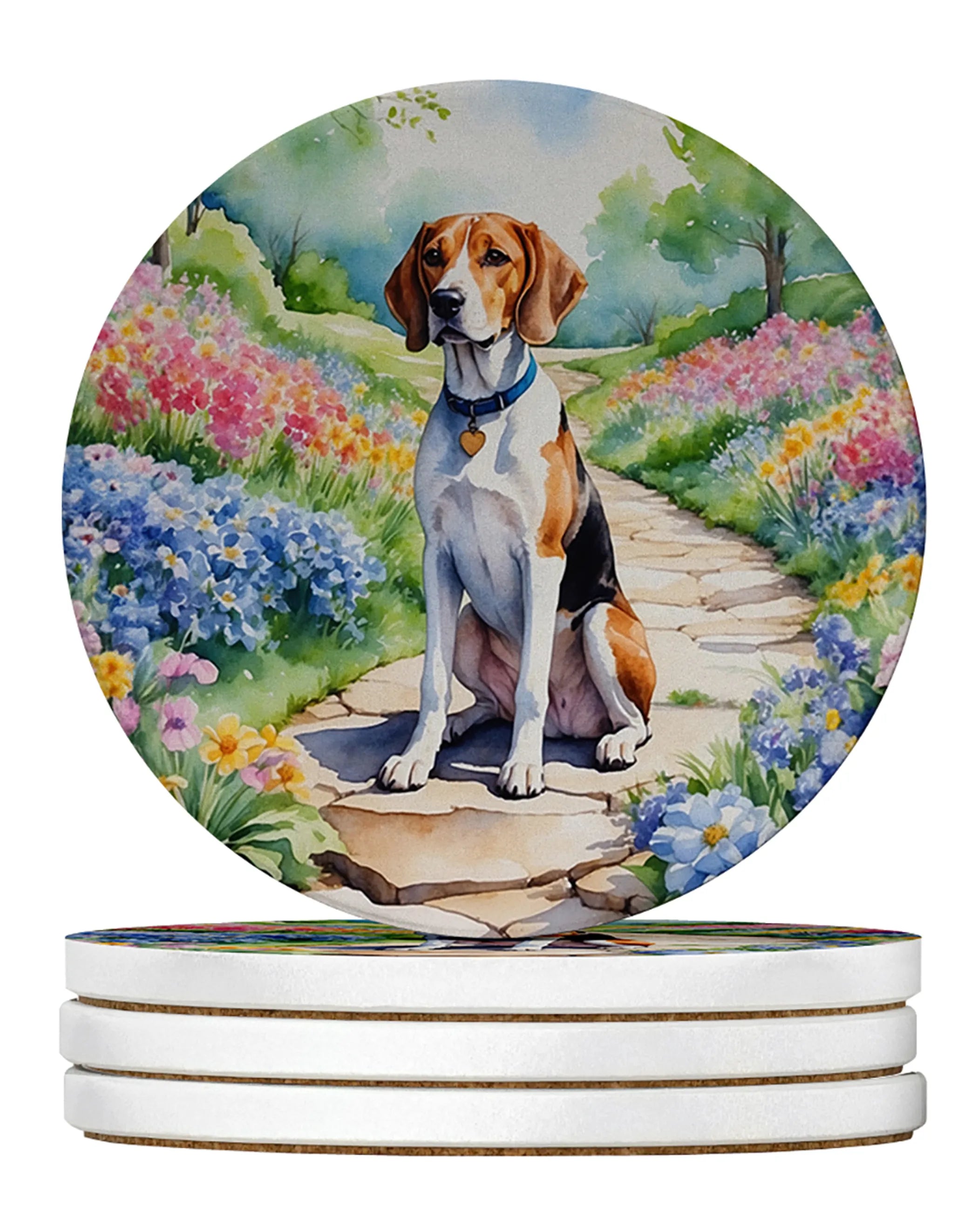 Spring Path Large Sandstone Coasters - Pack of 4 High-Quality Coasters