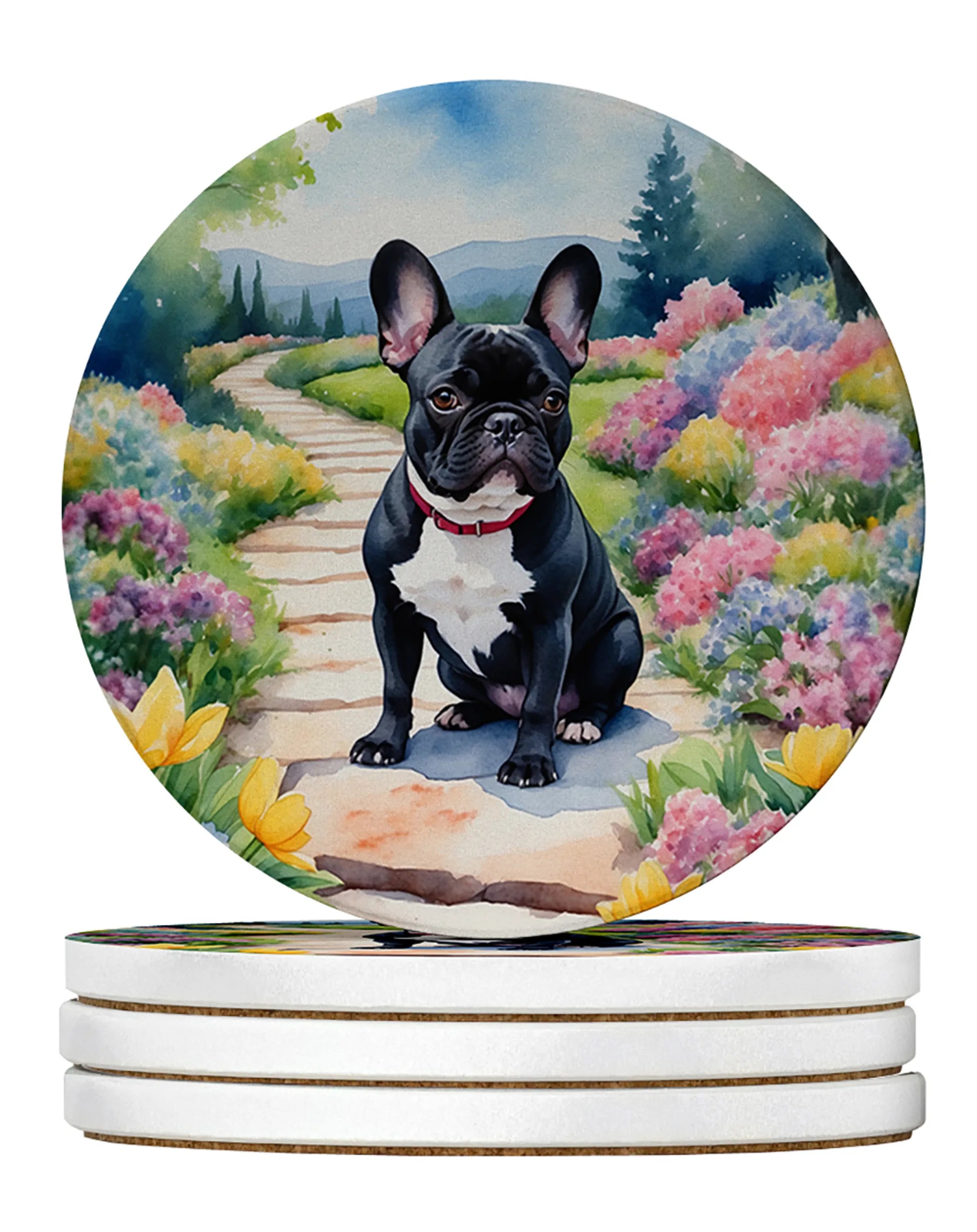 Spring Path Large Sandstone Coasters - Pack of 4 High-Quality Coasters
