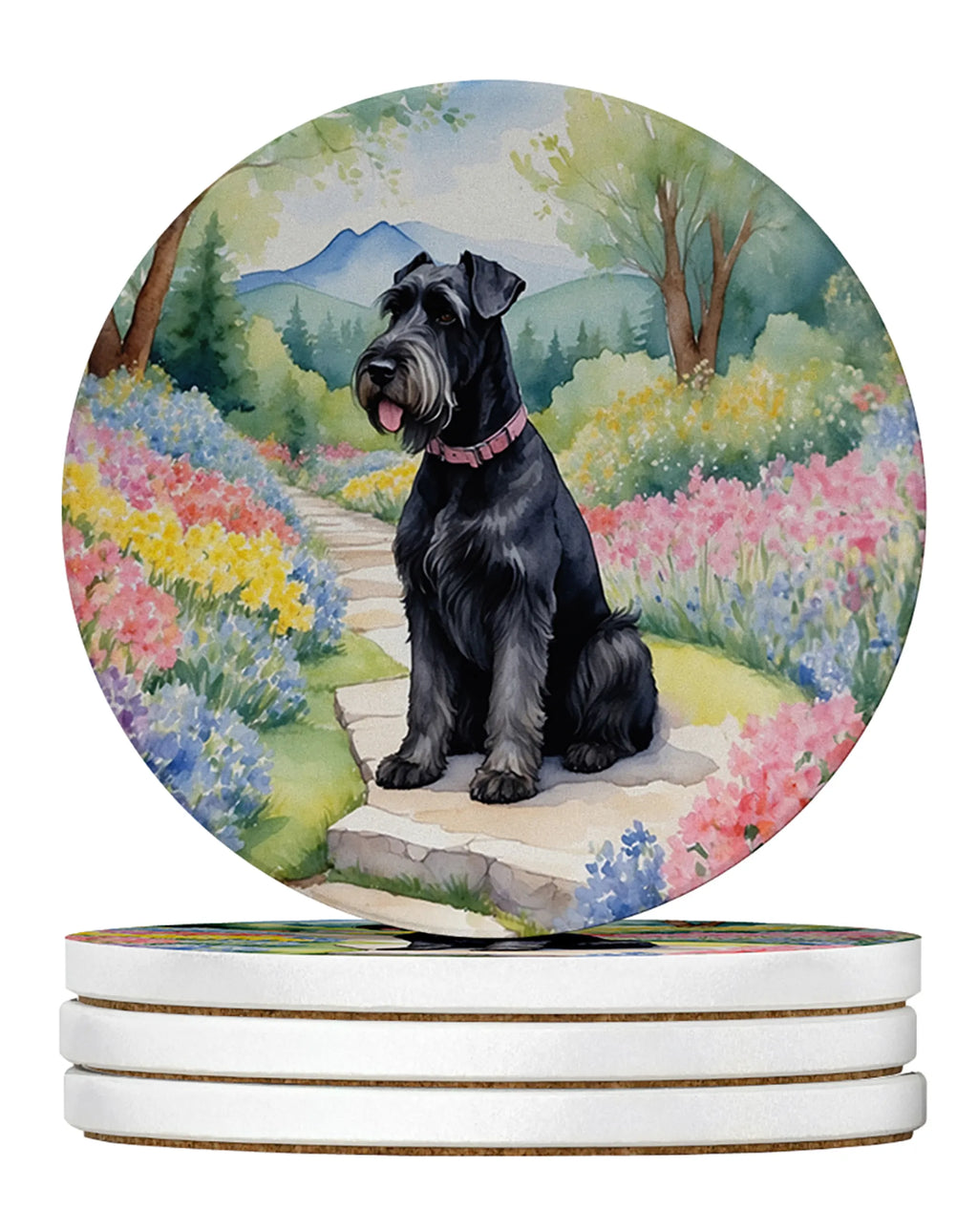Spring Path Large Sandstone Coasters - Pack of 4 High-Quality Coasters