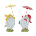 Gnome w/Umbrella (Set of 4) 7.75"H, 8.25"H Resin