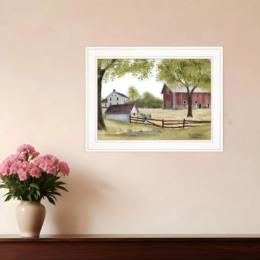 The Old Spring House 1 White Framed Print Wall Art