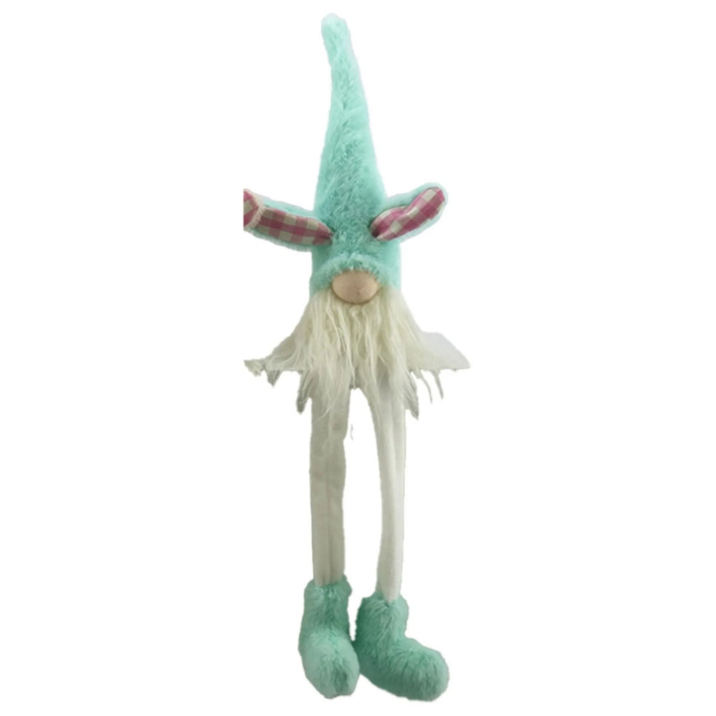 23" Blue and White Fabric Easter Bunny Gnome