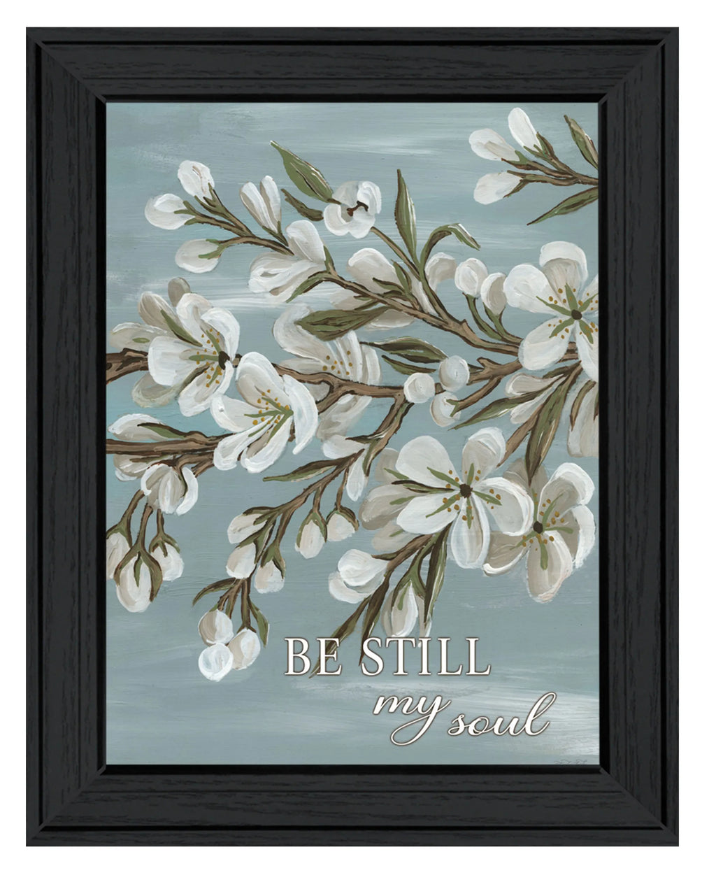 Spring Be Still Black Framed Print Wall Art