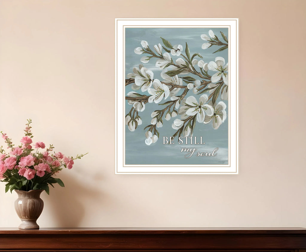 Spring Be Still White Framed Print Wall Art