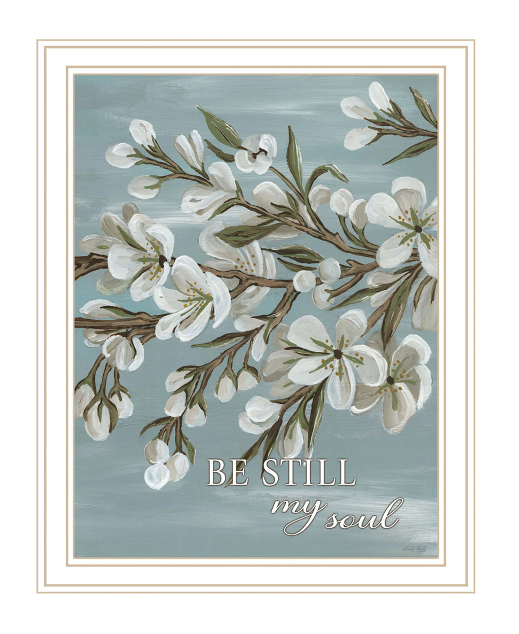 Spring Be Still White Framed Print Wall Art