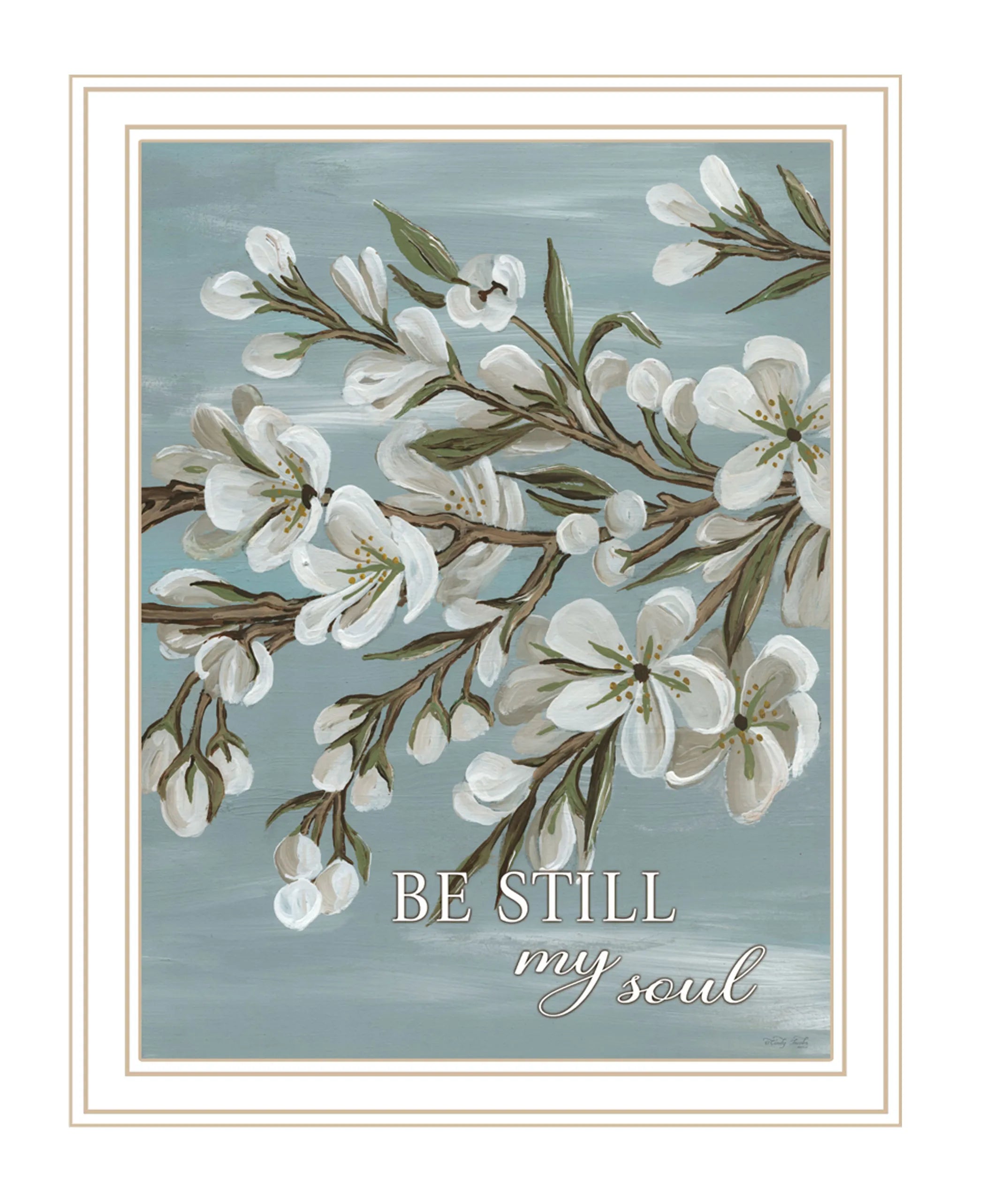 Spring Be Still White Framed Print Wall Art