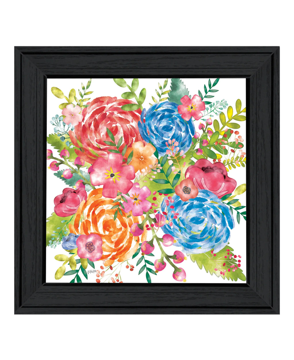 Spring Floral Black Framed Print Wall Art