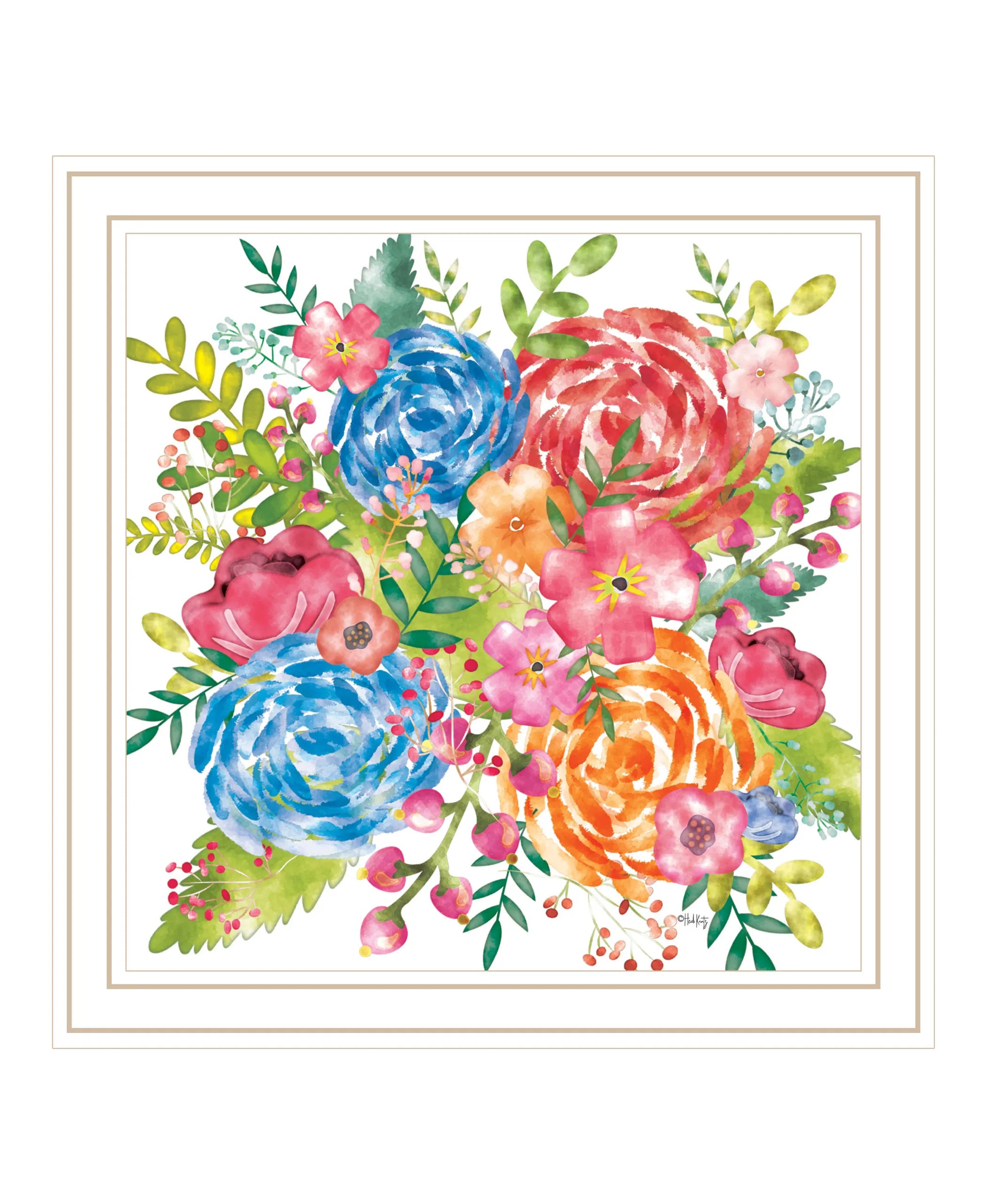 Spring Floral White Framed Print Wall Art