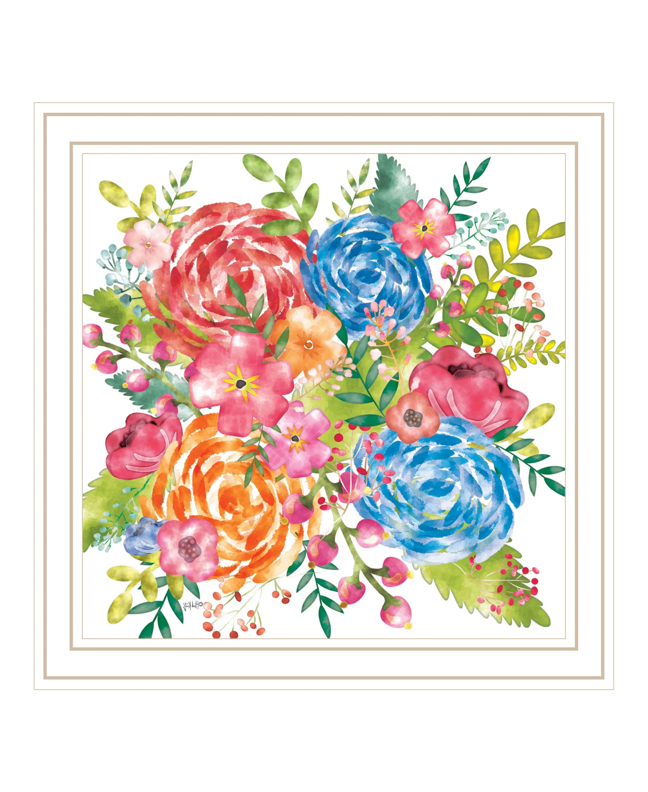 Spring Floral White Framed Print Wall Art