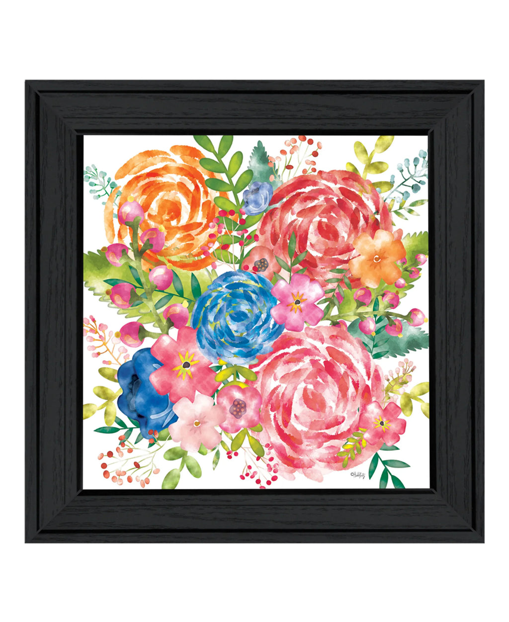 Spring Floral Black Framed Print Wall Art