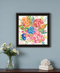 Spring Floral Black Framed Print Wall Art