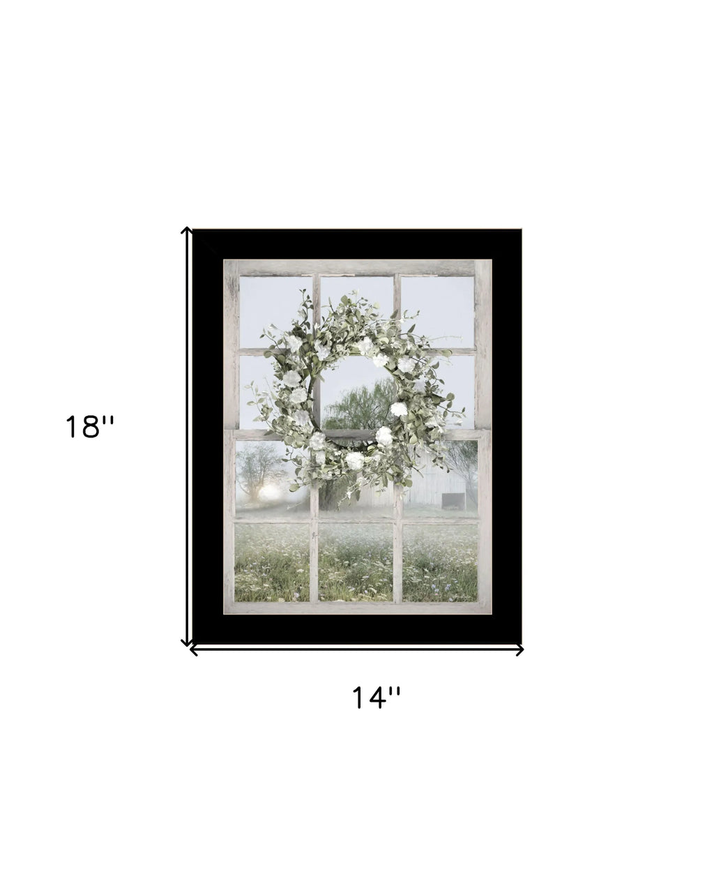 Spring Farm View Black Framed Print Wall Art