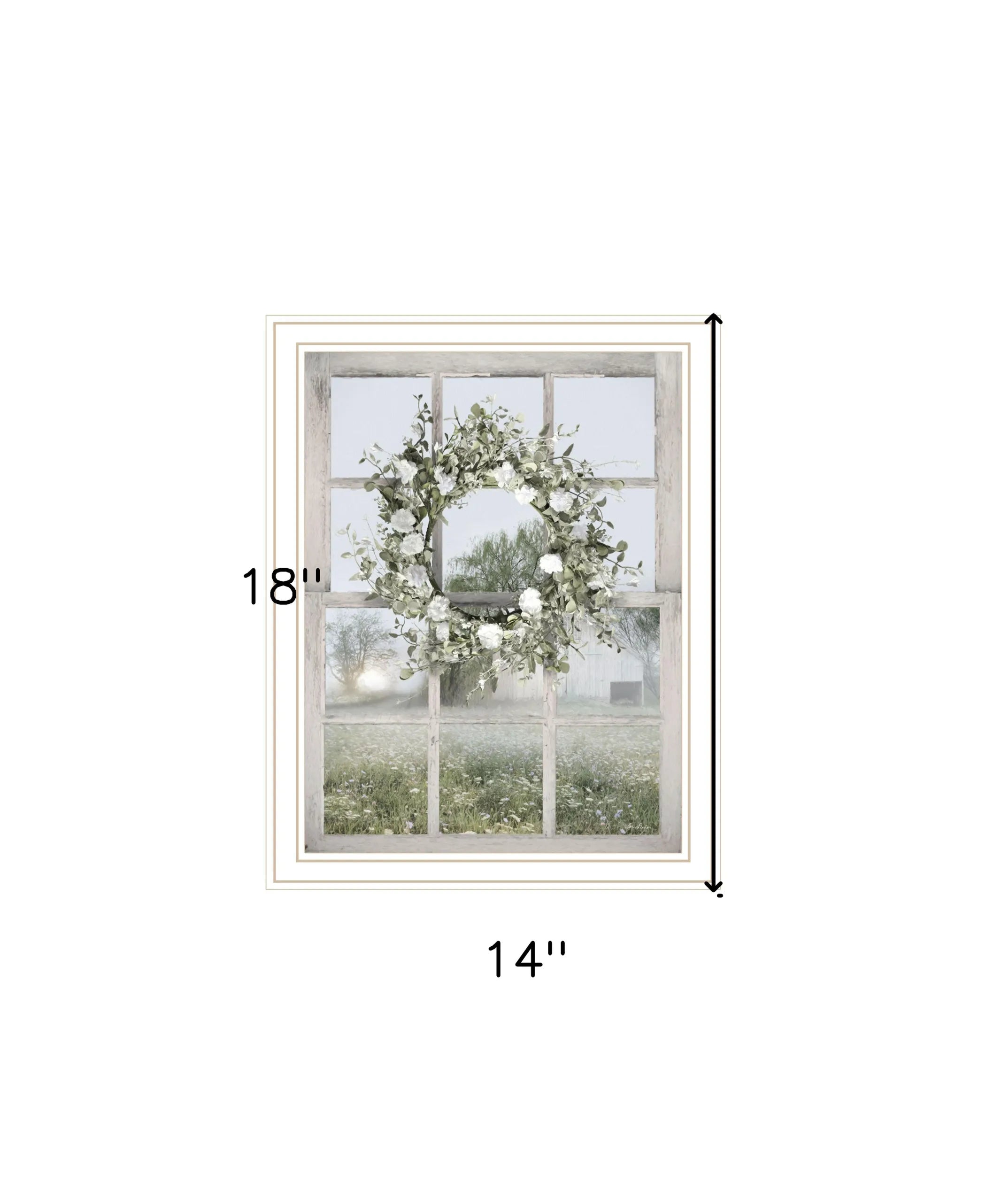 Spring Farm View White Framed Print Wall Art