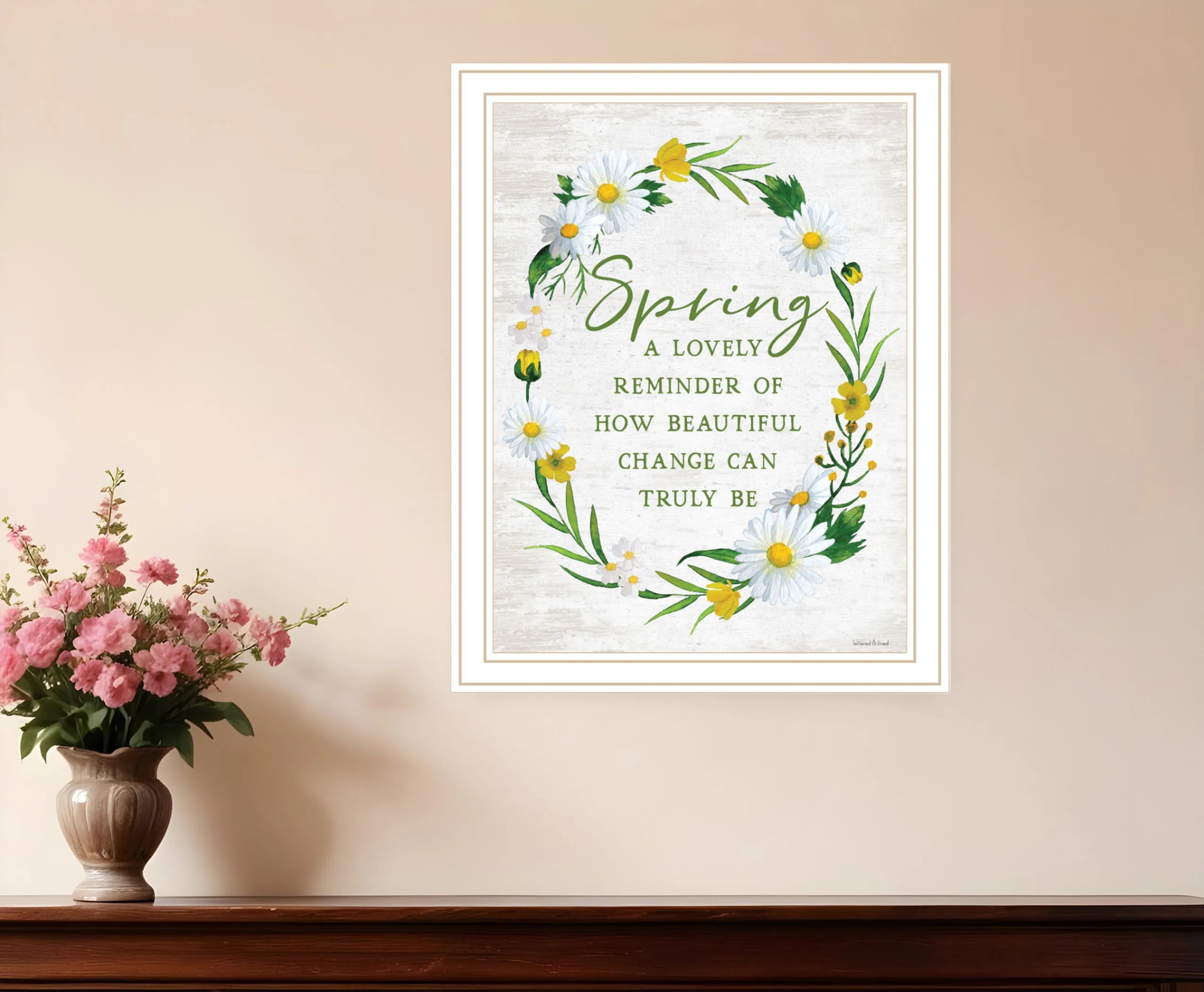 Spring Reminder White Framed Print Wall Art
