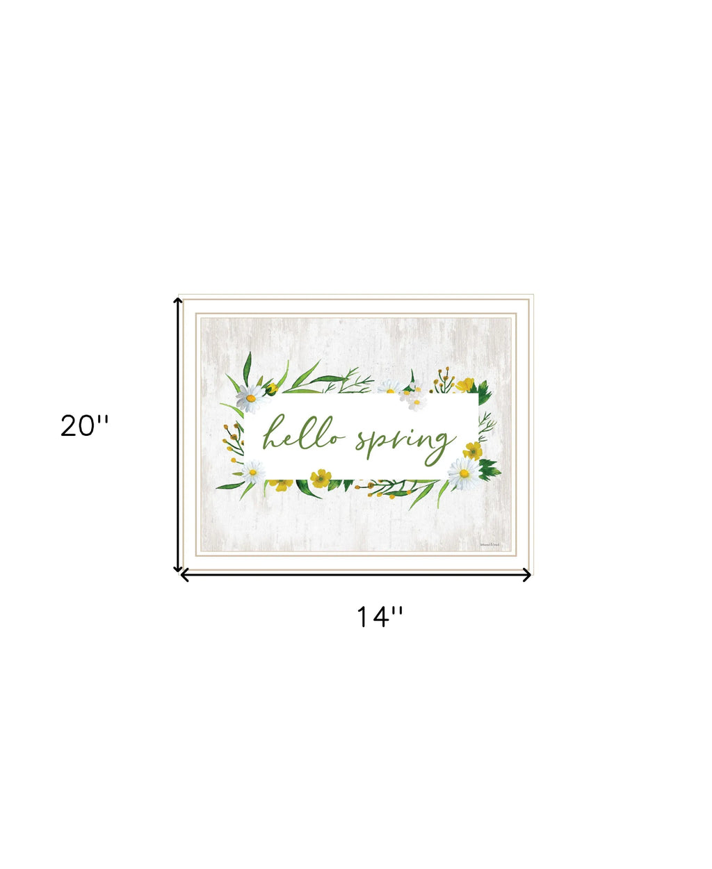 Hello Spring White Framed Print Wall Art
