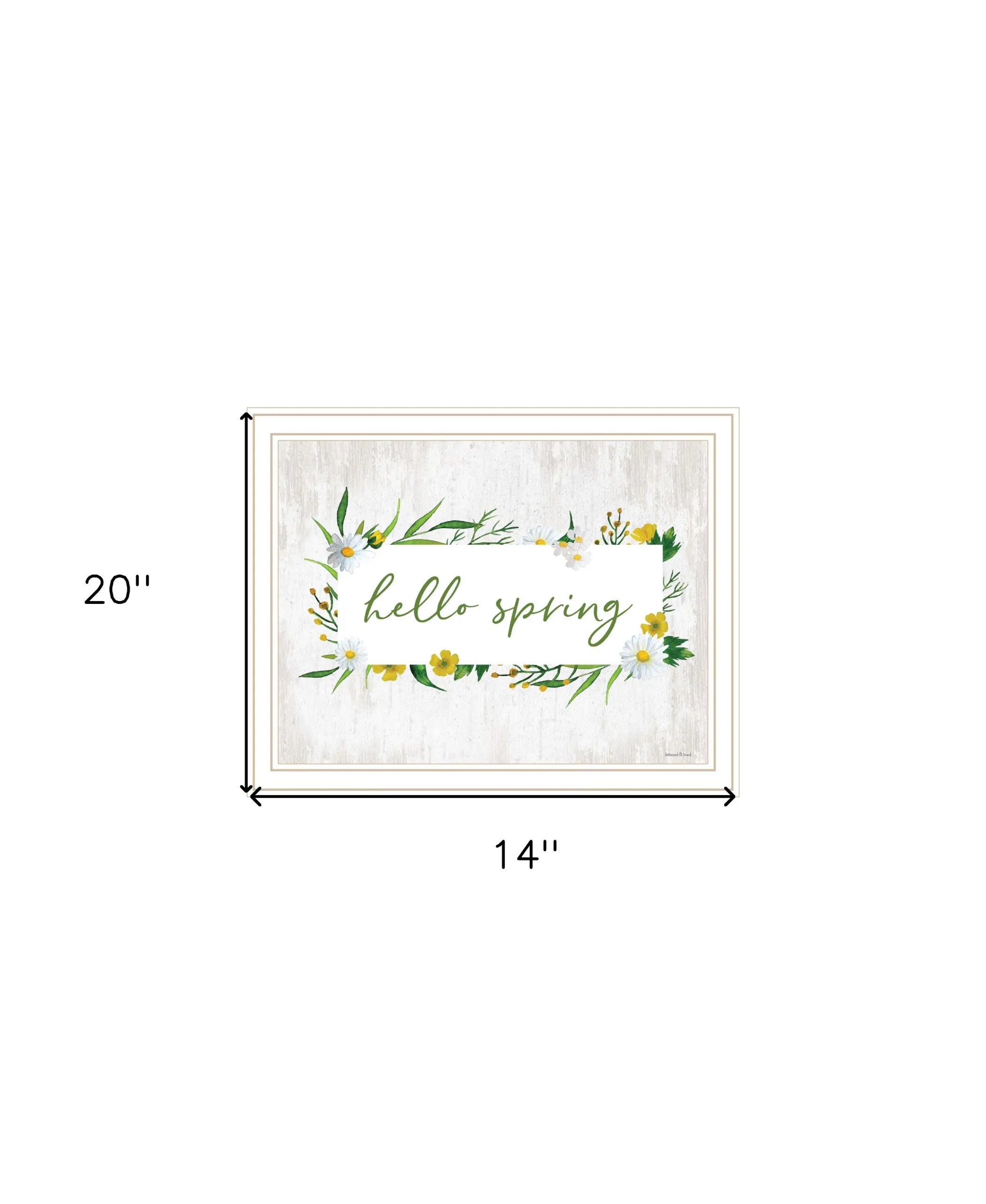 Hello Spring White Framed Print Wall Art