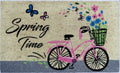 18" X 30" Beige and Black Coir Bicycle Outdoor Spring Door Mat