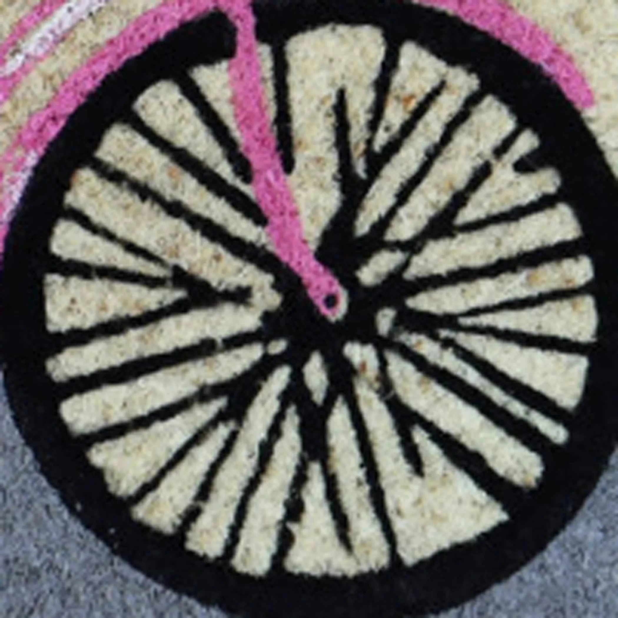 18" X 30" Beige and Black Coir Bicycle Outdoor Spring Door Mat
