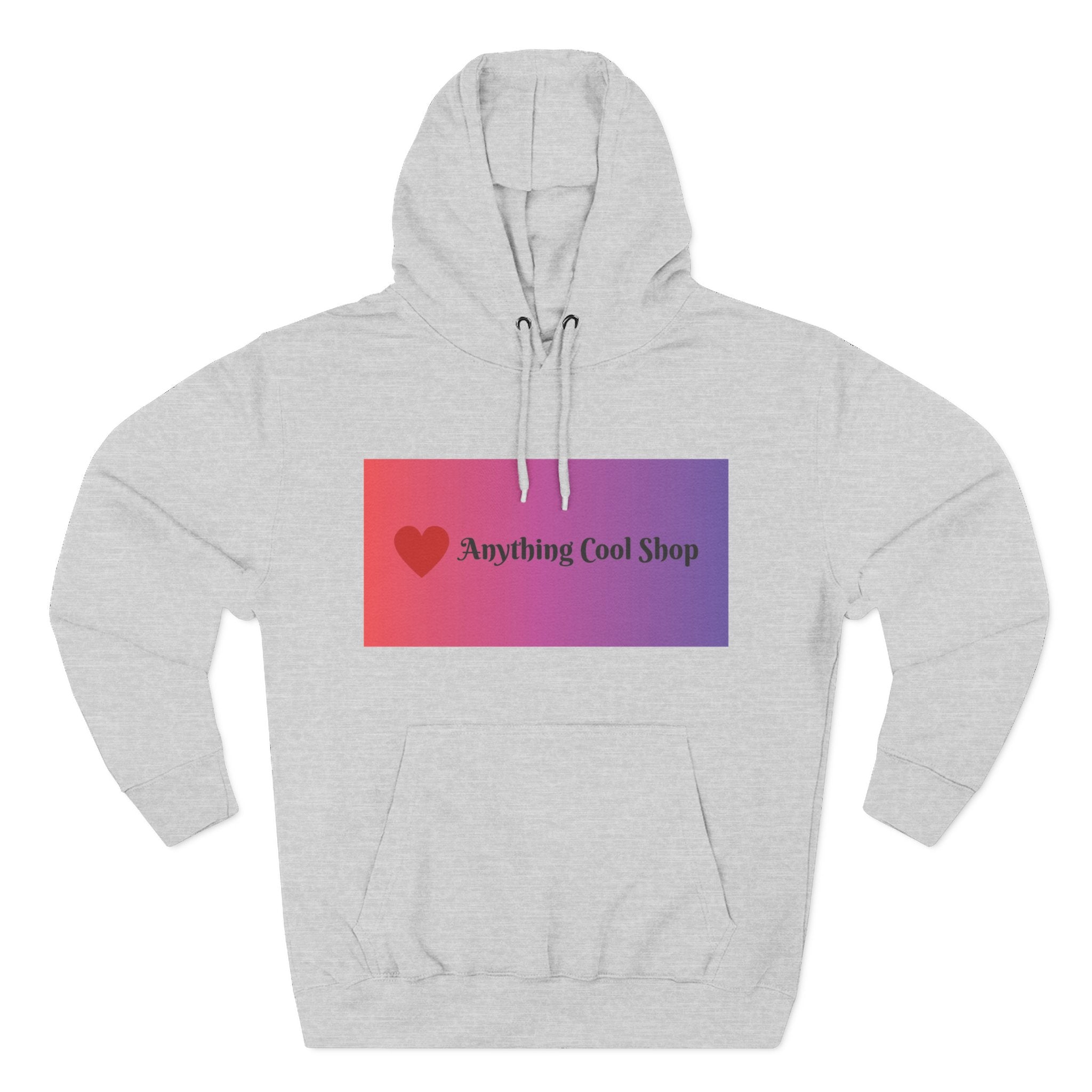 Gradient Heart Logo Hoodie — "Anything Cool Shop" Fleece Pullover