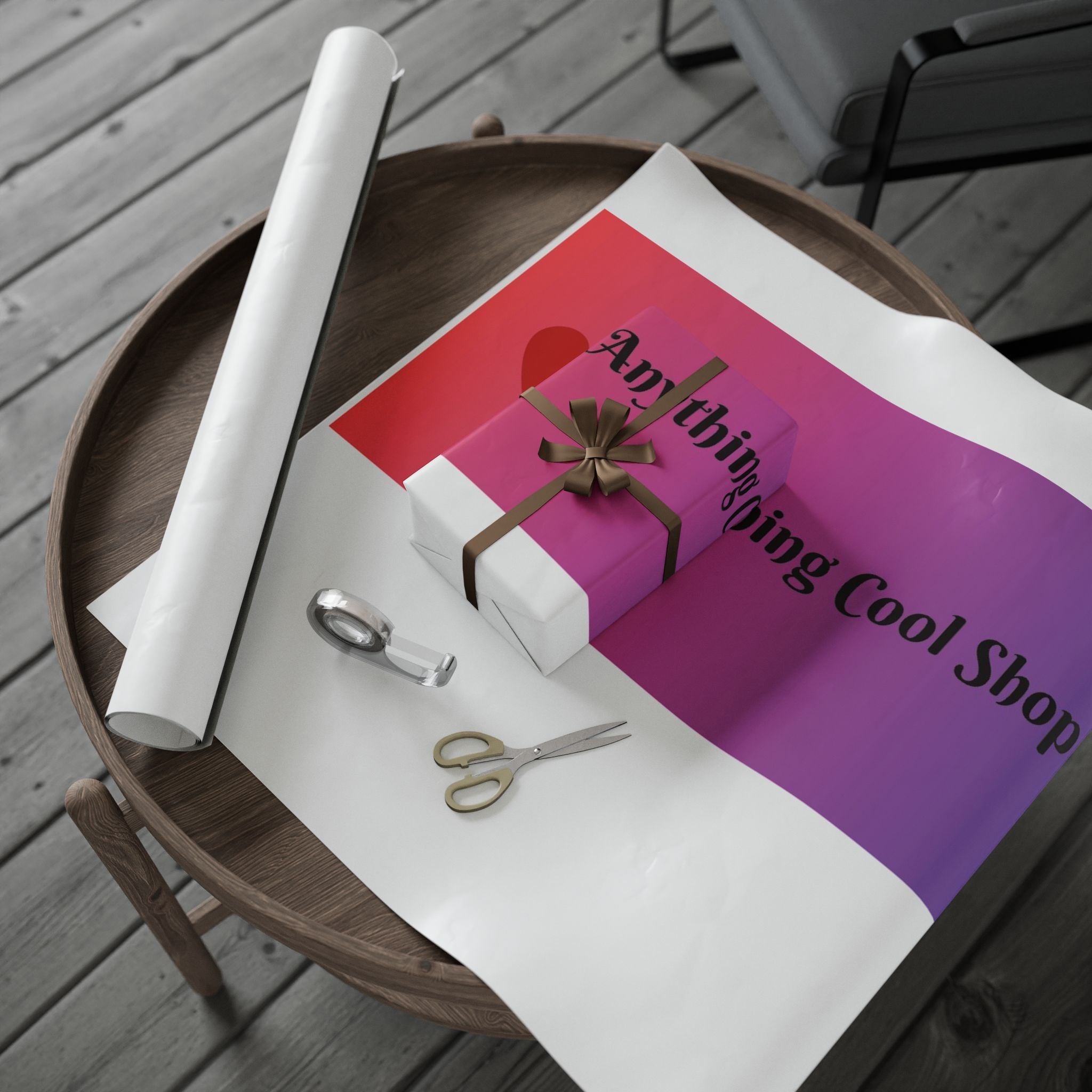 Custom Gradient Heart Wrapping Paper Roll – “Nothing but Love” Gift Wrap