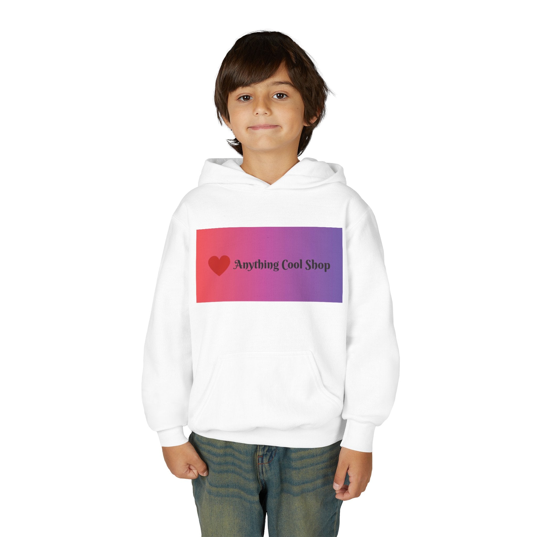 Youth Hoodie — Gradient Heart "Anything Cool Shop" Logo