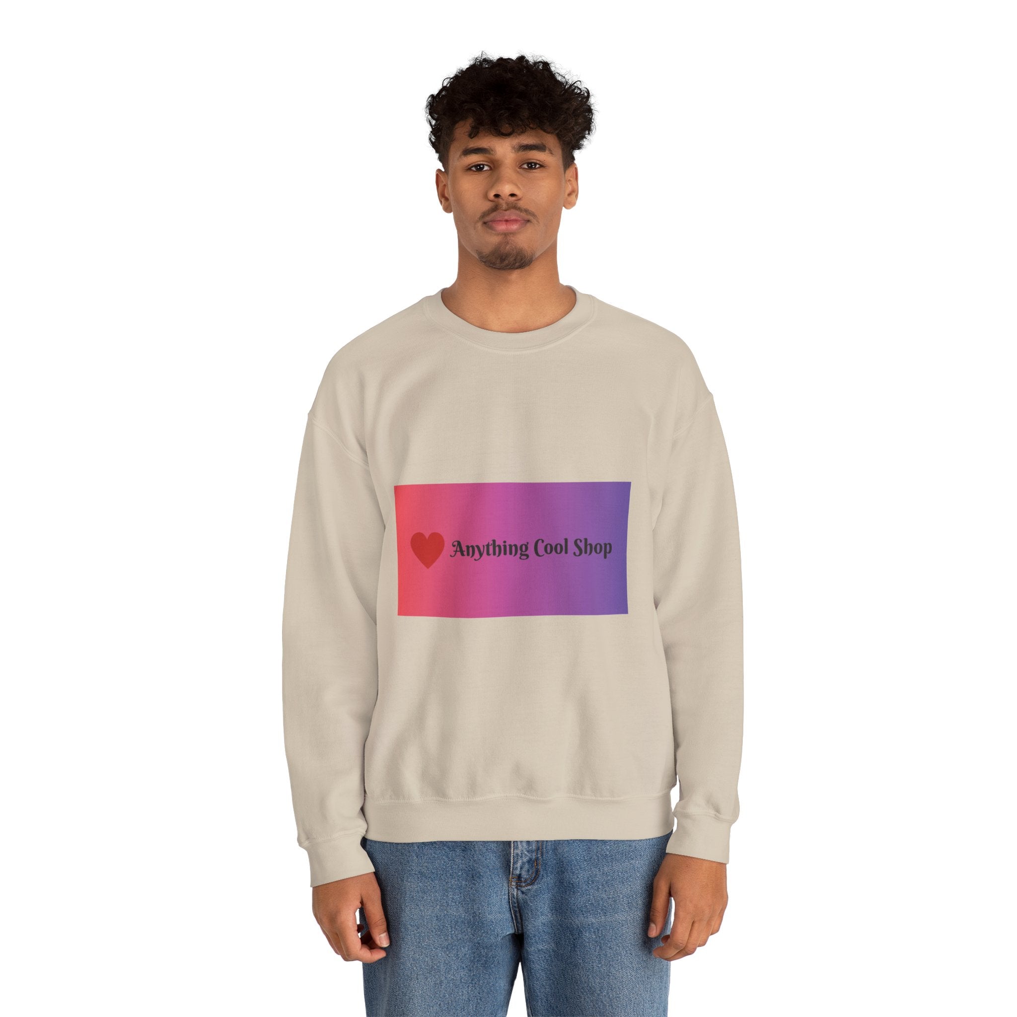 Crewneck Sweatshirt — Gradient Heart Logo "Anything Cool Shop"