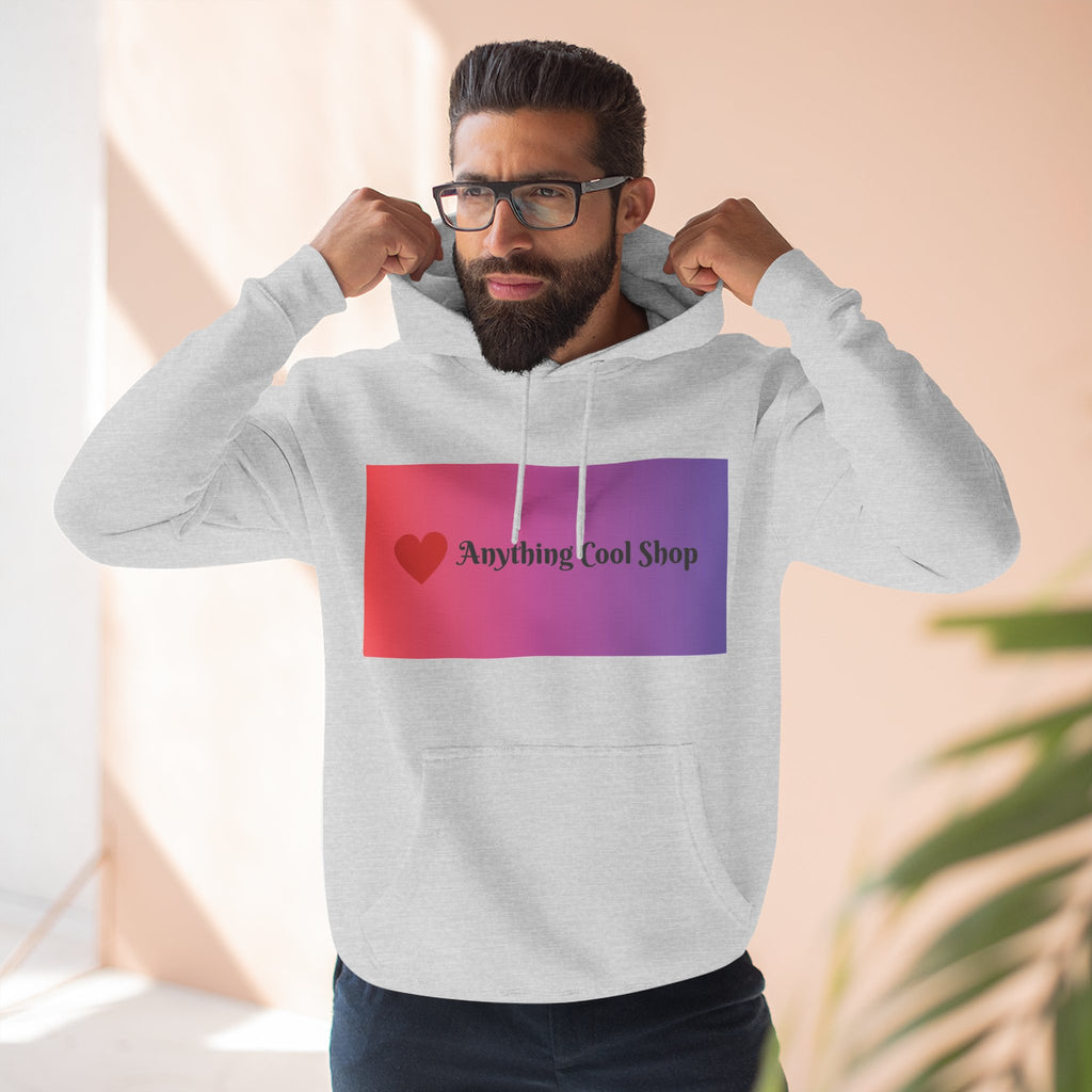 Gradient Heart Logo Hoodie — "Anything Cool Shop" Fleece Pullover