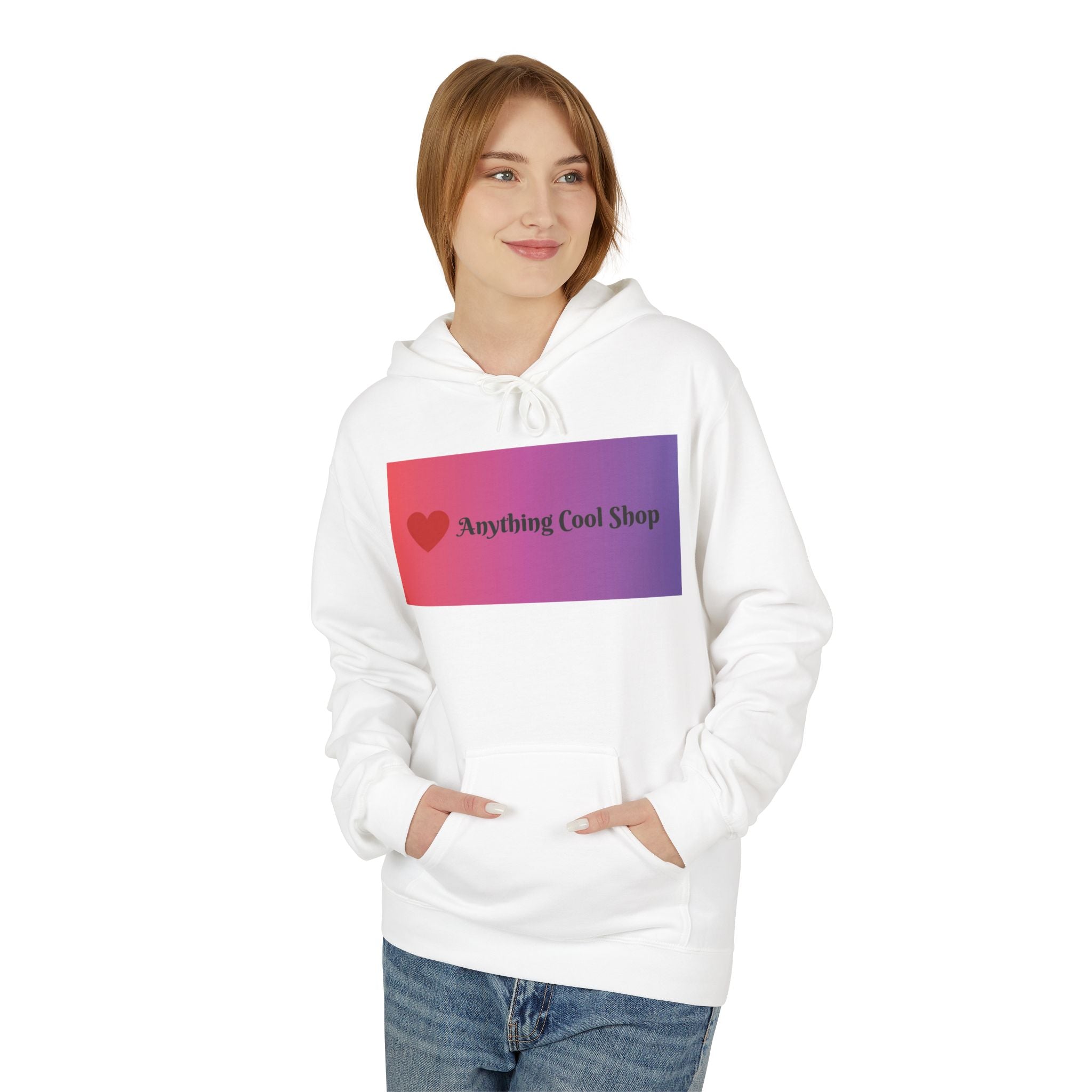 Cool Shop Logo Hoodie — Gradient Heart Graphic Pullover