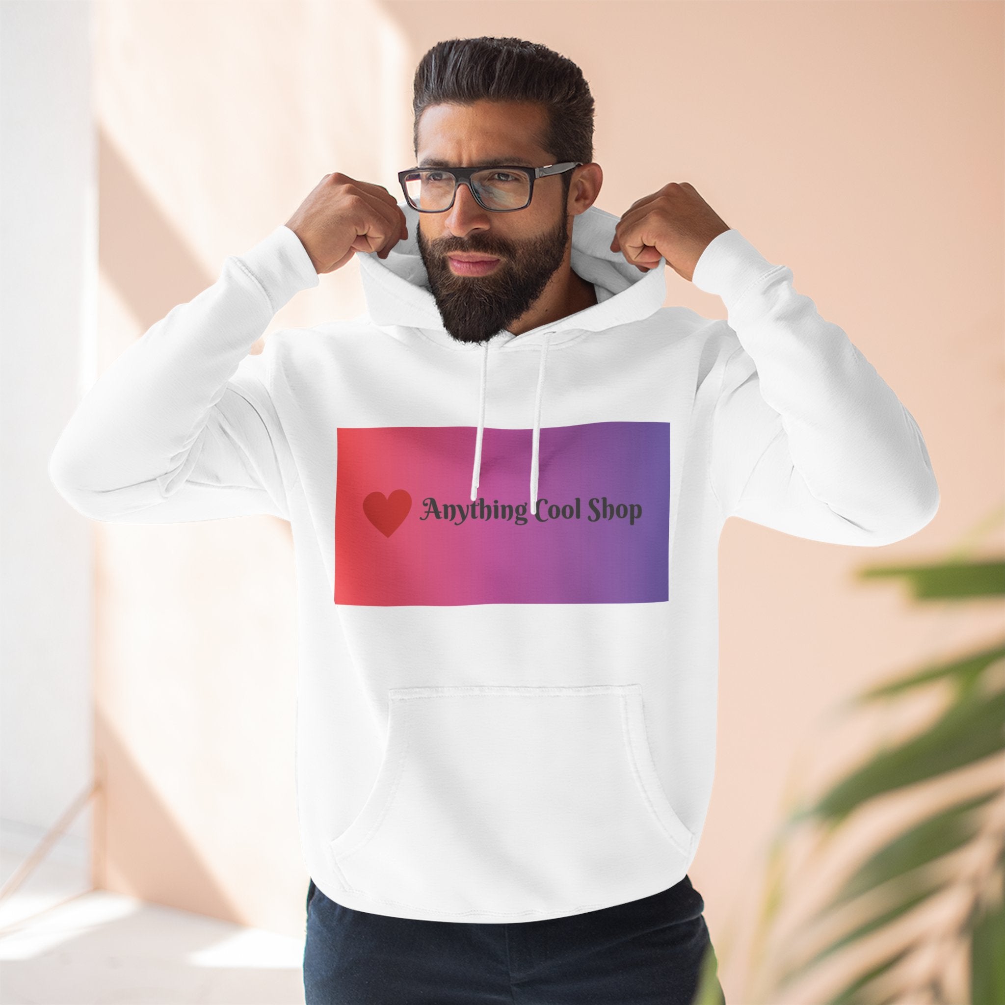 Gradient Heart Logo Hoodie — "Anything Cool Shop" Fleece Pullover