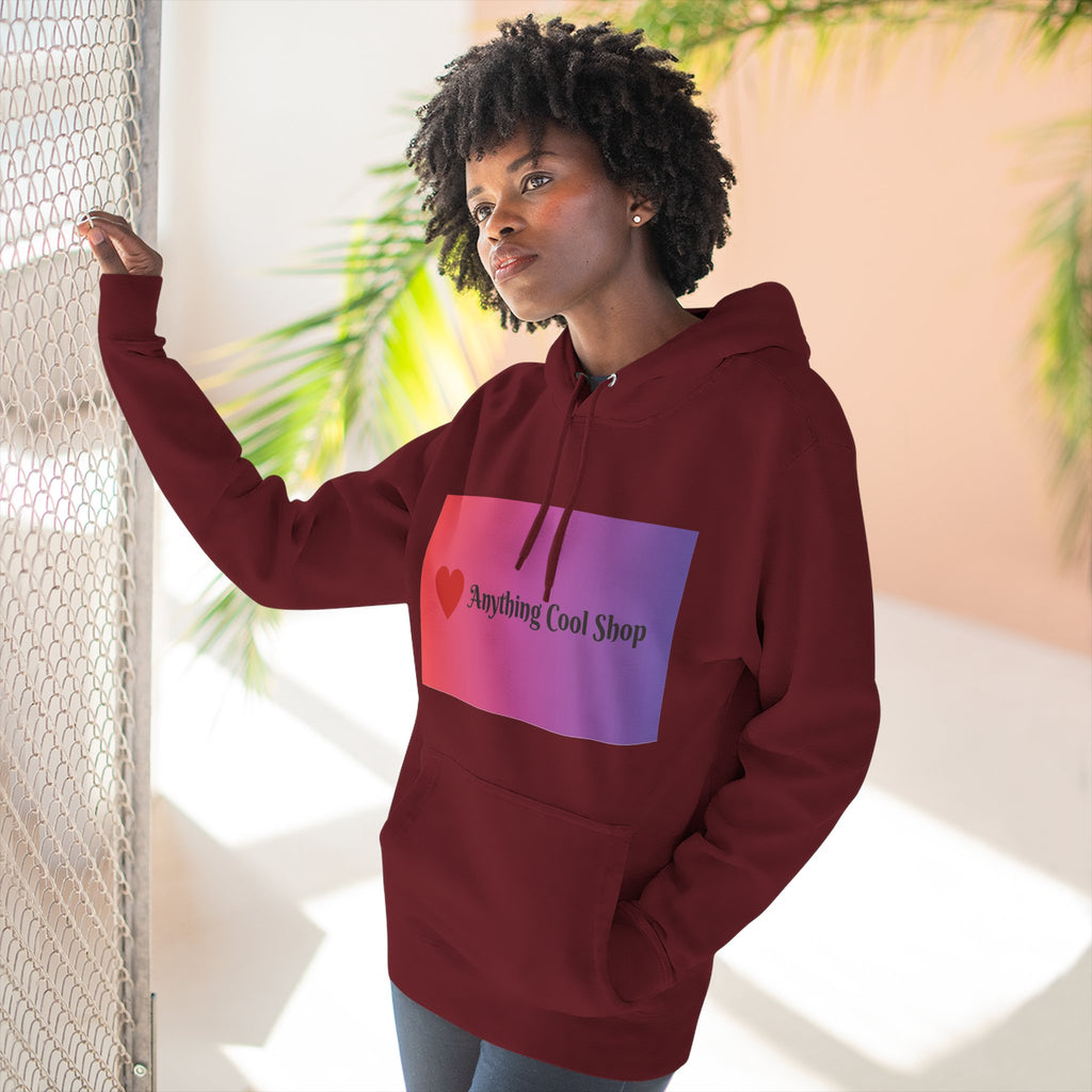 Gradient Heart Logo Hoodie — "Anything Cool Shop" Fleece Pullover